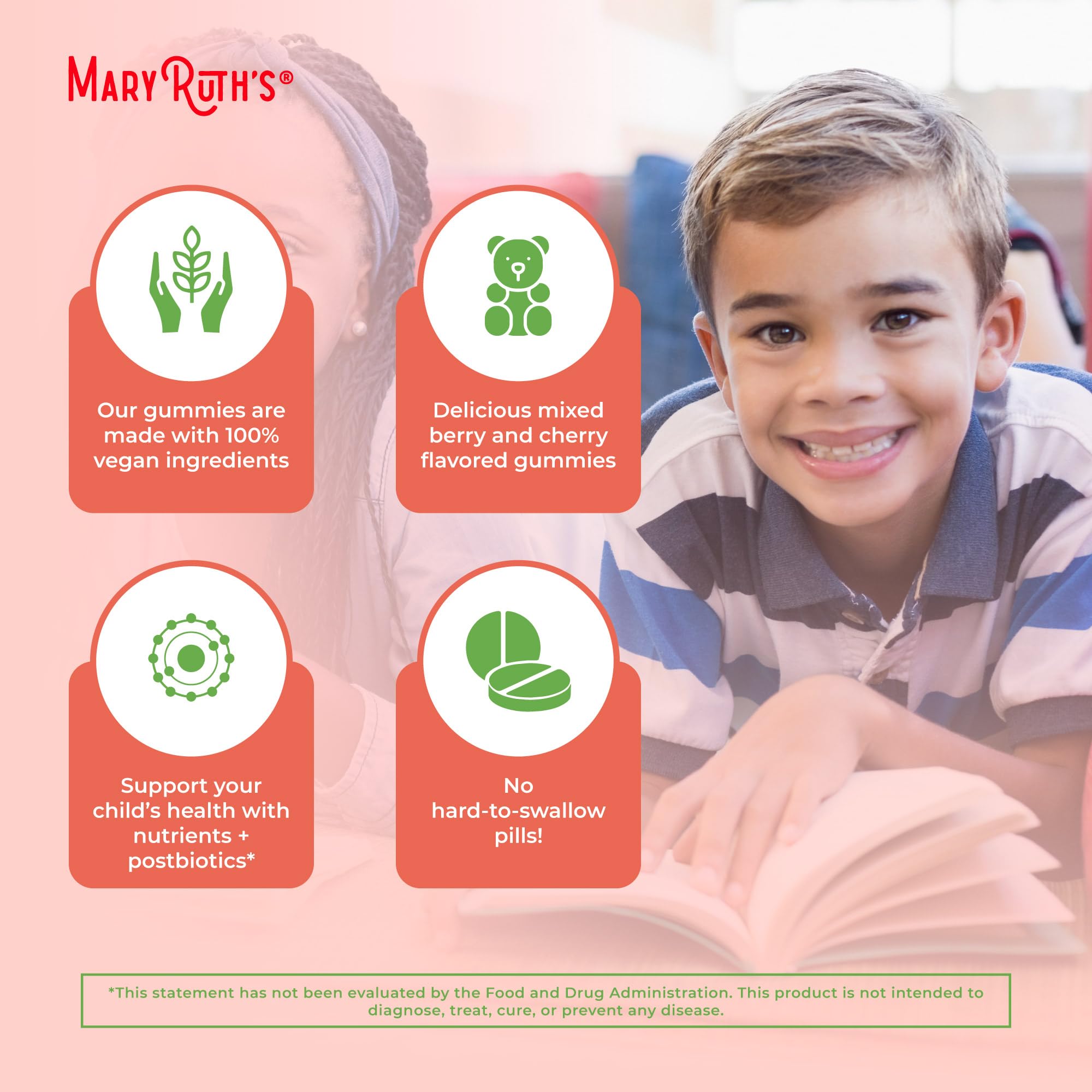Kids Vitamins by MaryRuth's | USDA Organic | Multivitamin Gummies + Postbiotics for Ages 4+ | Multivitamin for Kids with Lactobacillus Rhamnosus | Children’s Vitamins | Vegan | Non-GMO | 60 Count MARYRUTH'S Au supplements