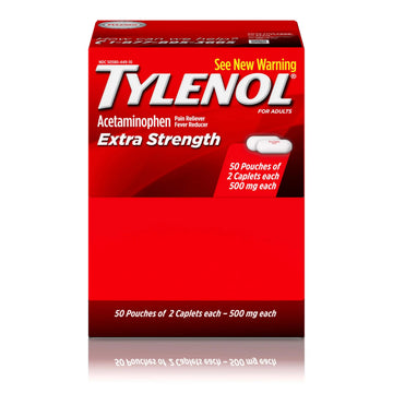 Tylenol Extra Strength Acetaminophen Caplets, 500 mg, Pain Relief & Fever Reducer for Headache, Backache, Toothache, Menstrual Cramps & Pain, Travel-Friendly Packaging, 2-Caplet Pouches, 50 Count Tylenol Au supplements