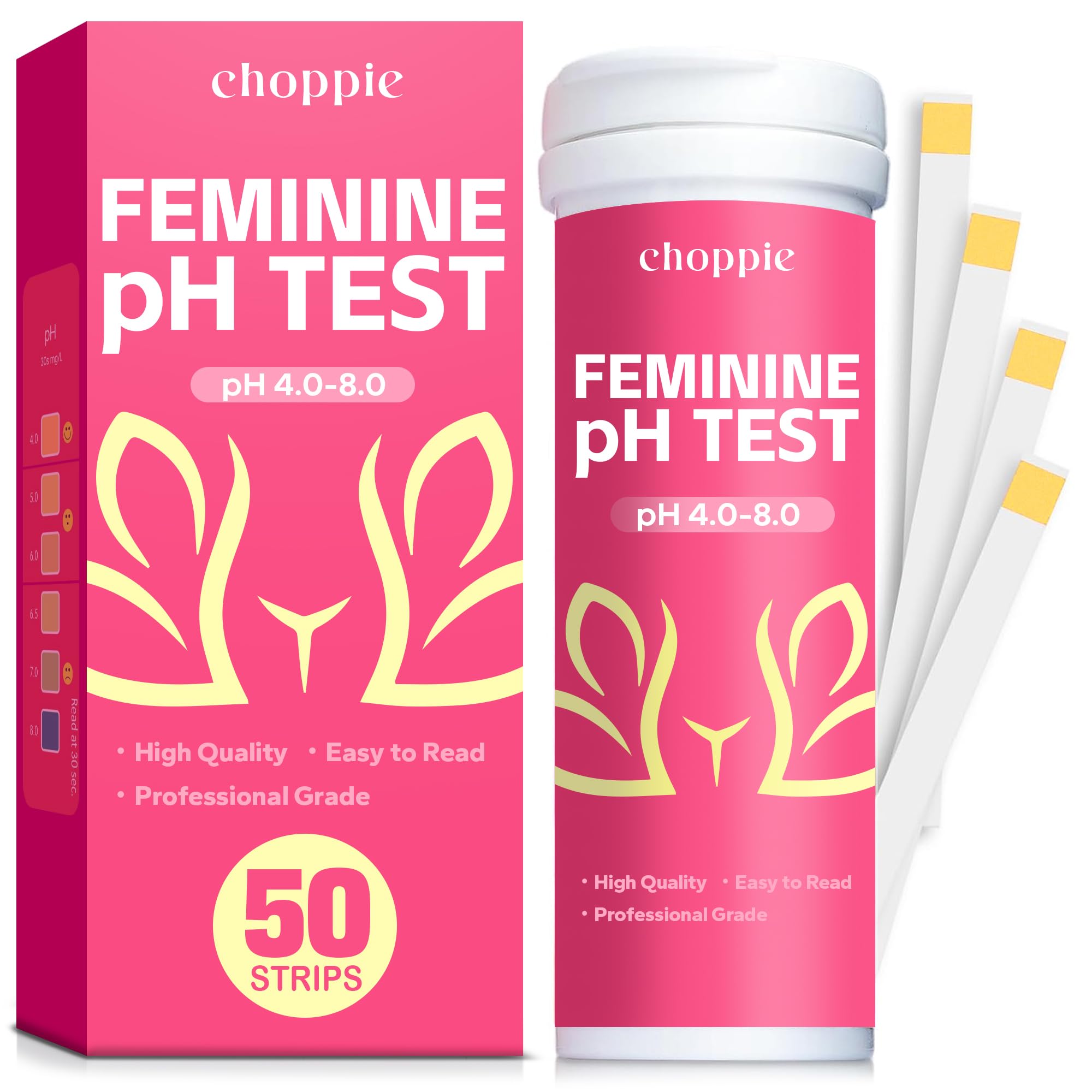 Choppie Vaginal Health pH Test Strips (50 Strips), pH Balance Test Strips for Women, Vaginal pH Test Strips Choppie Au supplements