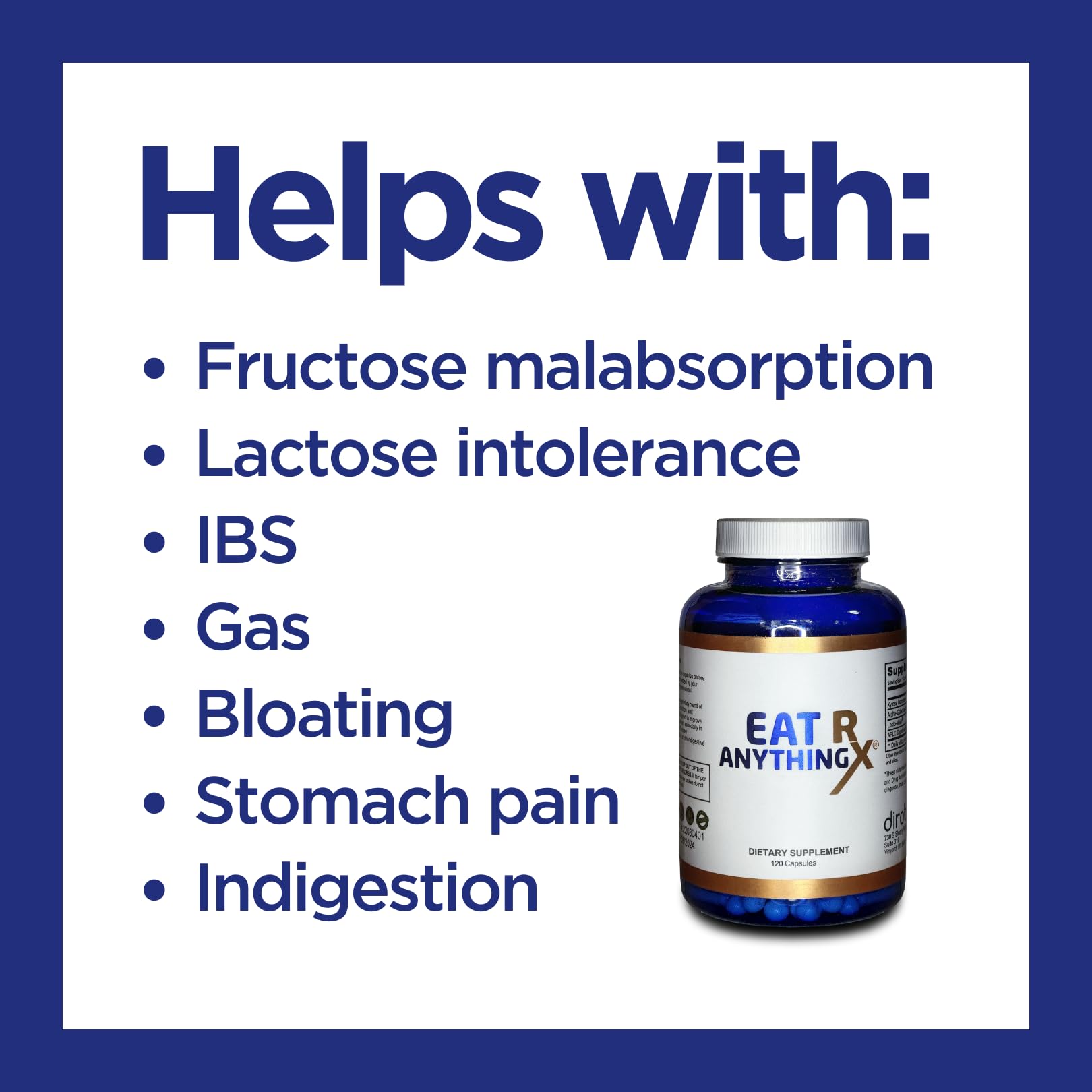 Dirobi Eat Anything Rx Xylose Isomerase Supplement, Digestive Enzymes for Fructose Dirobi Au supplements