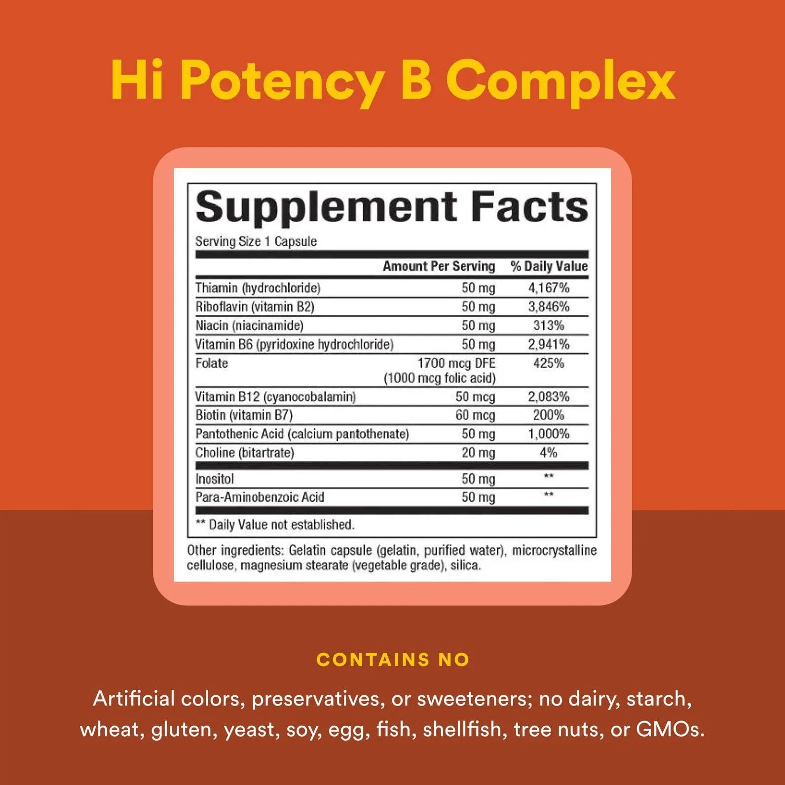 Natural Factors Hi Potency B Complex, 50 mg, 90 Capsules Natural Factors Au supplements