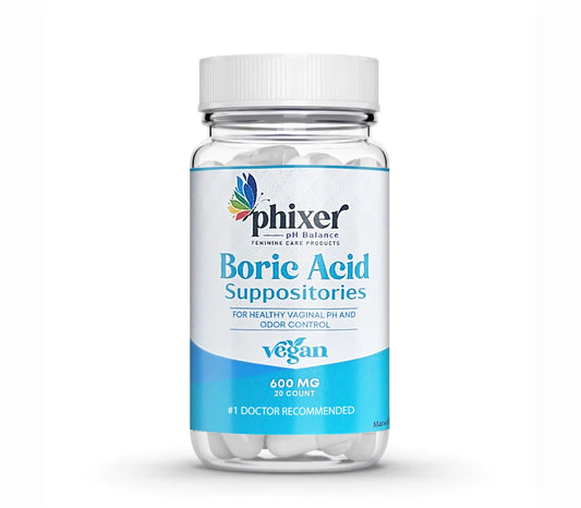 Phixer pH Balance - Vaginal Boric Acid Suppositories for Women - 20 Suppositories 600MG Each for Chronic Yeast Infections and Vaginal Odor - Vaginal Use Only - Made in USA Phixer pH BalanceAU supplements