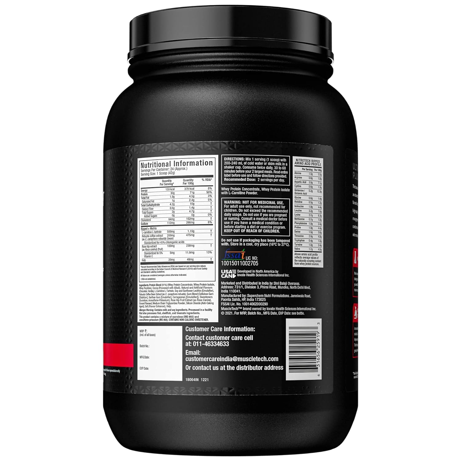 Protein Powder for Weight Loss |MuscleTech Nitro-Tech Ripped |Whey Protein Powder MuscleTech Au supplements
