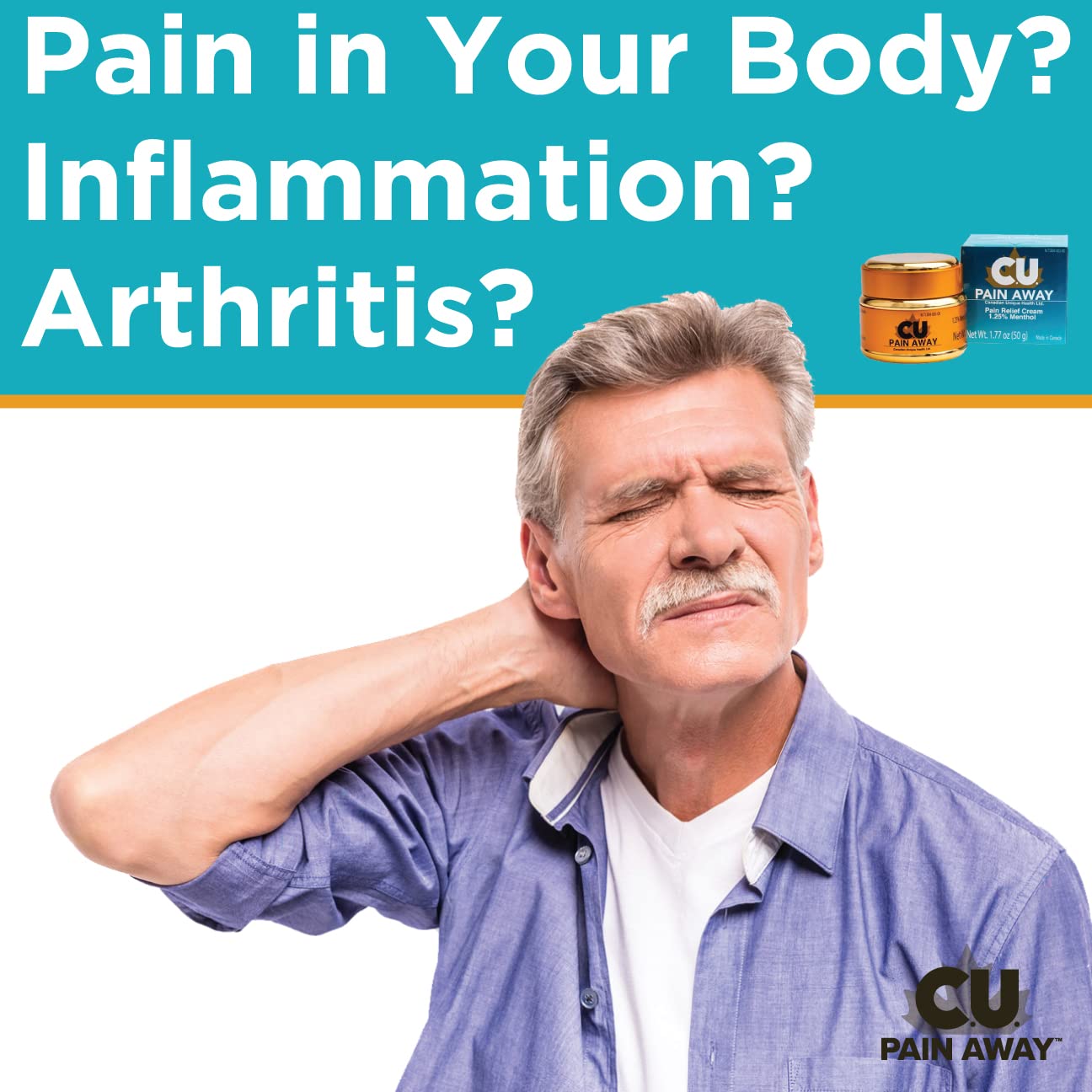 Arthritis Pain Relief Cream - C.U. Pain Away. Reduce Inflammation, Improve Mobility, Rapid Relief. Effective Muscle and Joint Pain Relief. All-Natural Ingredients. C.U. Pain Away Au supplements