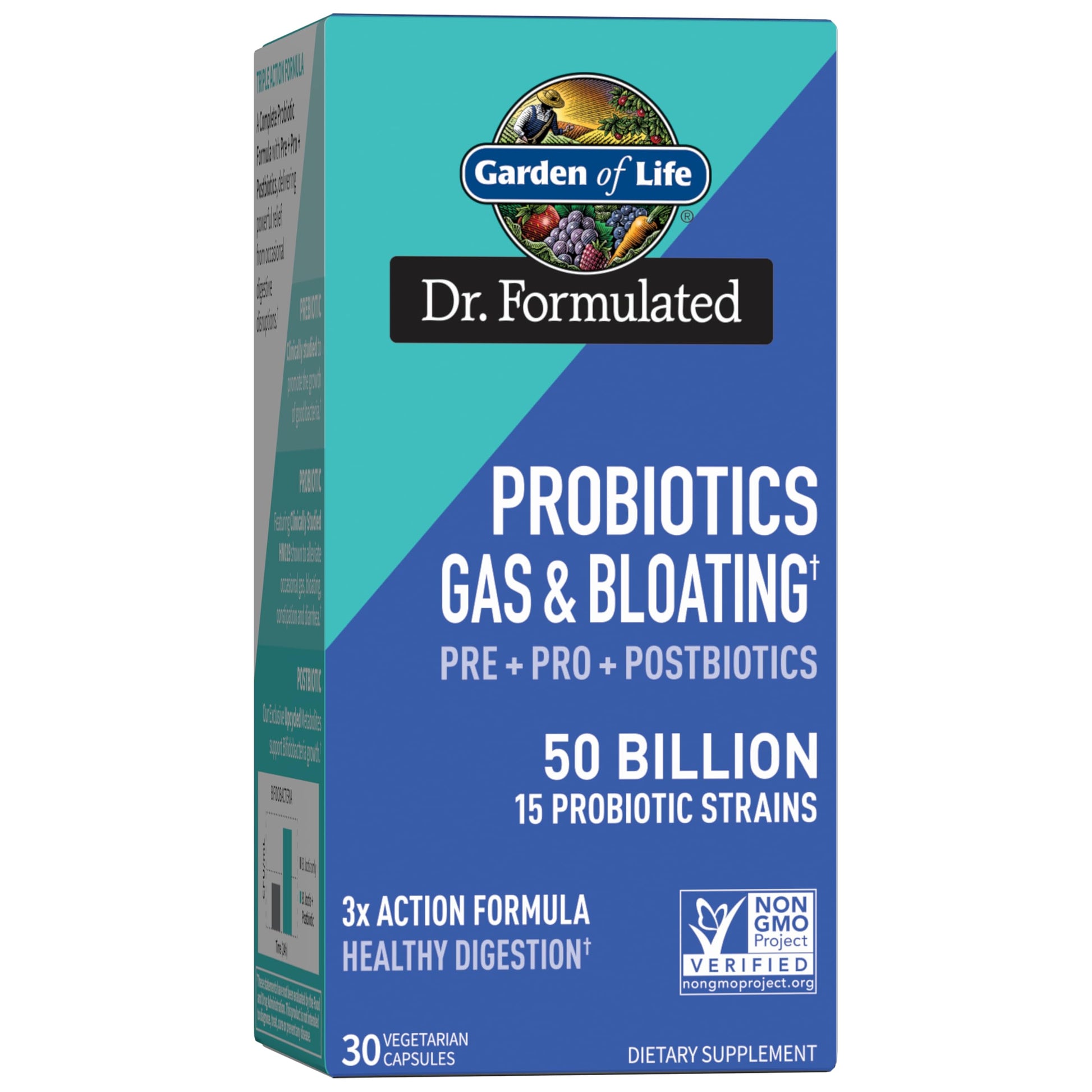 Garden of Life Dr. Formulated Pre, Post & Probiotics Gas & Bloating Once Daily 3-in-1 Complete Prebiotics, Postbiotics & Probiotics – 50 Billion CFU, Non-GMO, Gluten-Free, 30 Day Supply Garden of Life Au supplements