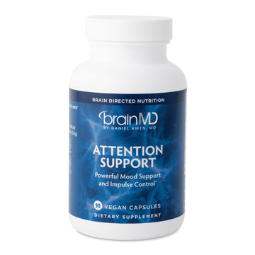 BRAINMD Dr Amen Attention Support - 90 Capsules - Promotes Mental Focus & Impulse Control - Gluten Free - 30 Servings BRAINMD Au supplements