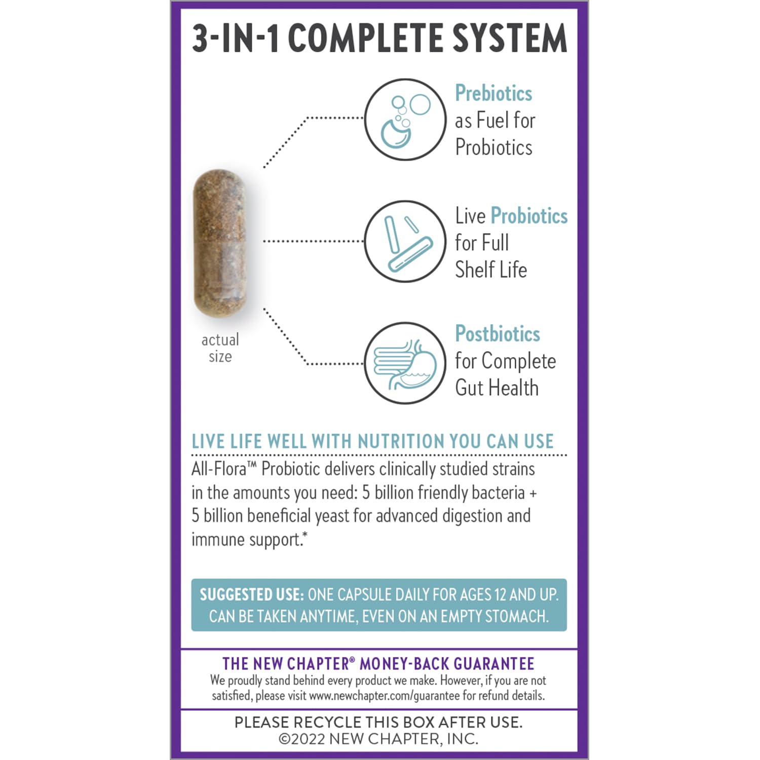New Chapter Probiotic All-Flora - 30 ct (1 Month Supply) for Advanced Digestion New Chapter Au supplements