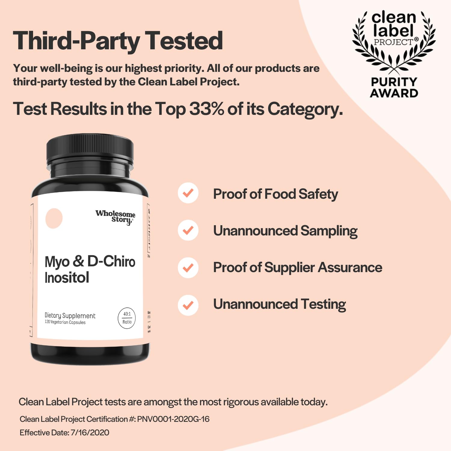 Myo-Inositol & D-Chiro Inositol Blend Capsule | 30-Day Supply | Most Beneficial 40:1 Ratio Wholesome Story Au supplements