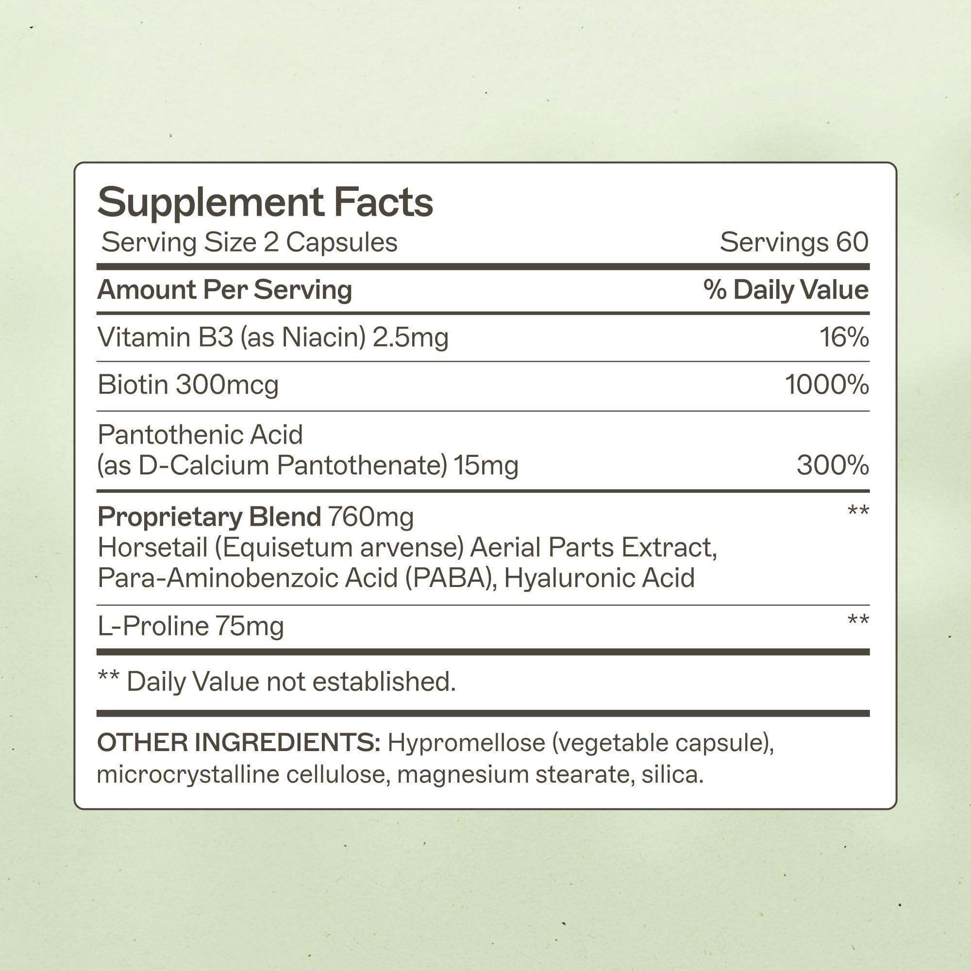 Amy Myers MD Hair Skin and Nails - Supports Strong Hair, Radiant Skin & Healthy Nails - L-Proline, Horsetail, Hyaluronic Acid - Gluten-Free - 120 Capsules (30 Servings) Amy Myers MD Au supplements