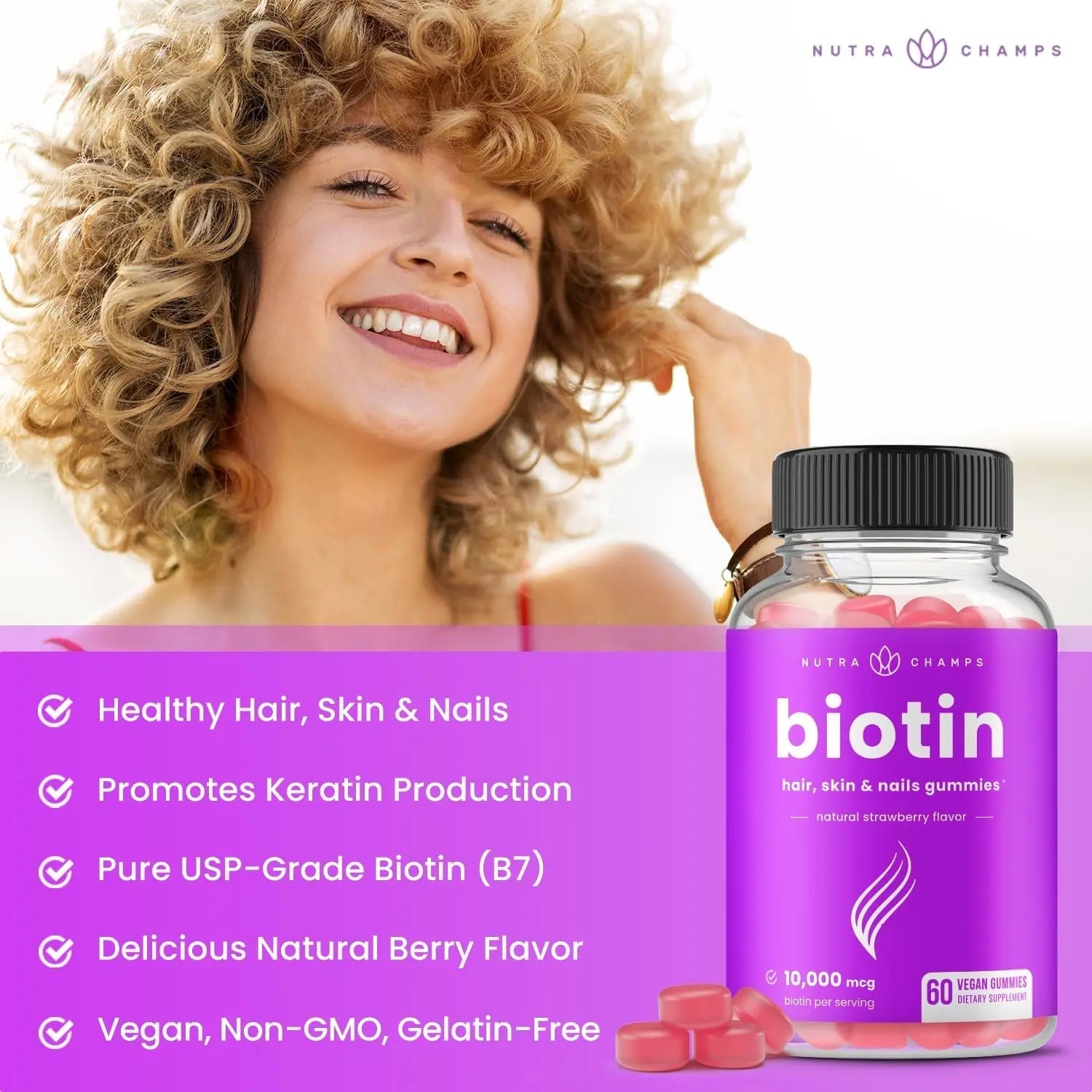 NutraChamps Biotin Gummies (2 Pack) and Womens Multivitamin Gummies (2 Pack) 4 Pack Bundle NutraChamps Au supplements