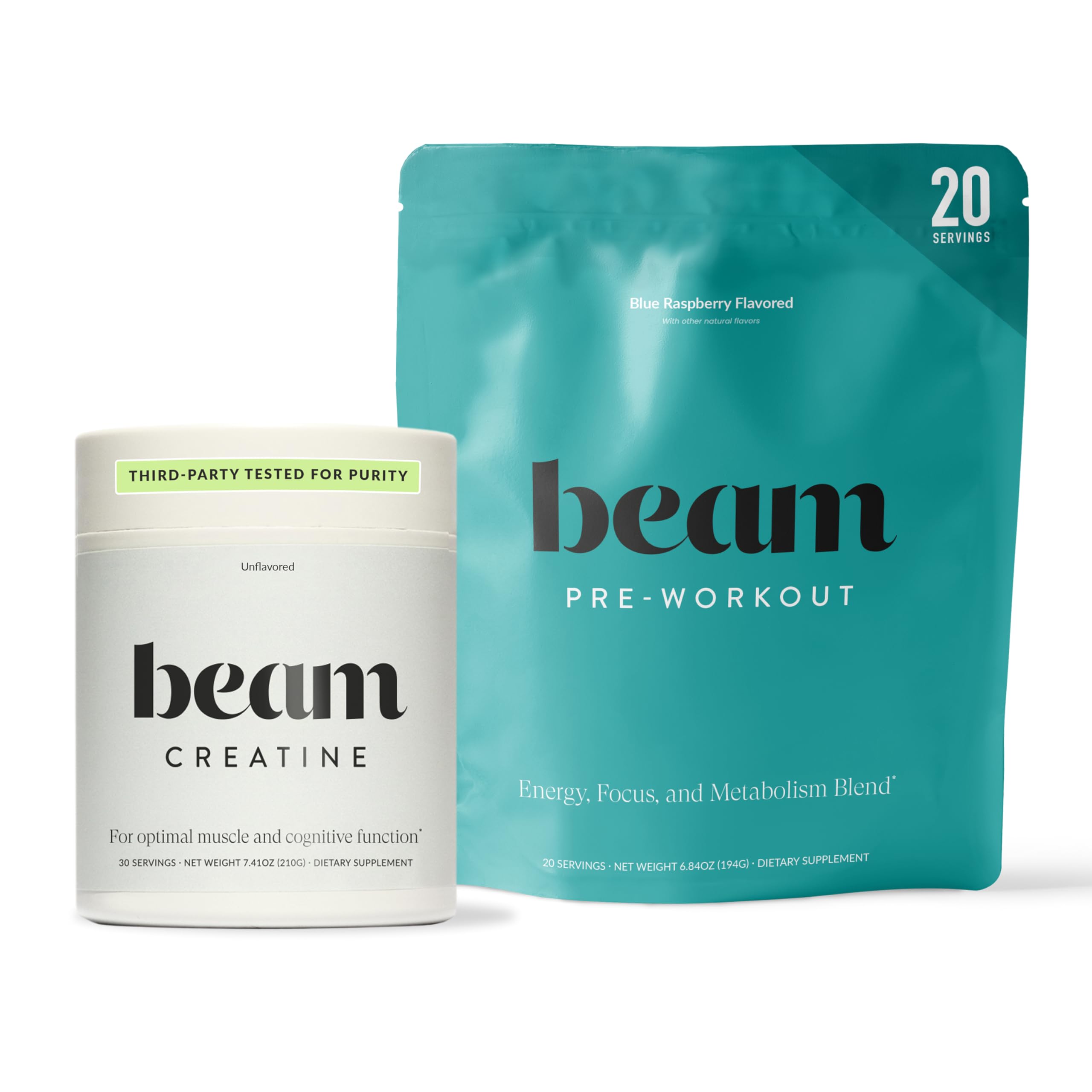 Beam Creatine Monohydrate + Pre Workout Bundle – Strength, Endurance & Muscle Recovery Stack – Clean Energy & Hydration Support, Third-Party Tested for Peak Training Performance Beam Au supplements