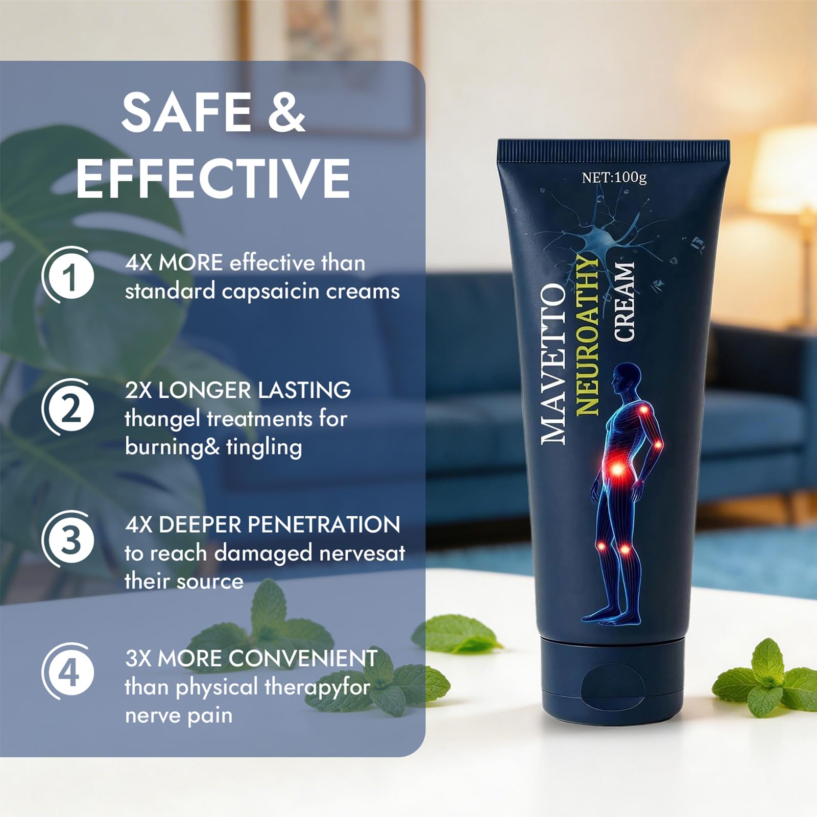 ReviveNerve Capsacare Neuropathy Relief Cream, Fast-Absorbing Soothing Cream with Capsaicin, Arnica, Menthol, MSM & Glucosamine for Feet, Hands, Legs, Muscles, Joints and Back (2pcs) ReviveNerve Au supplements