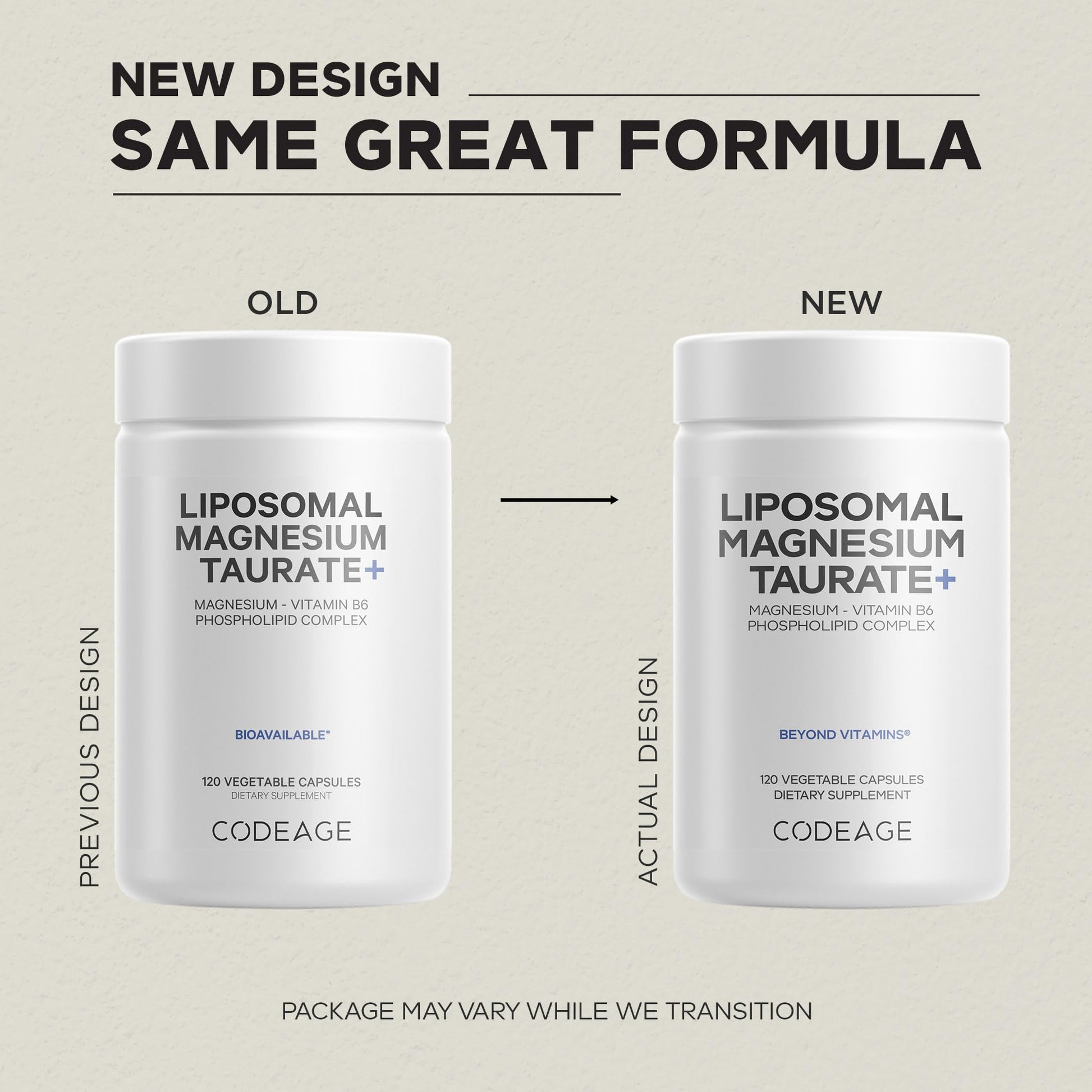 Codeage Liposomal Magnesium Taurate+ Supplement - Magnesium Taurate, Vitamin B6 as Pyridoxal 5-Phosphate, 2-Month Supply - Liposomal Delivery, Vegan, Non-GMO, Gluten-Free, 120 Capsules Codeage Au supplements