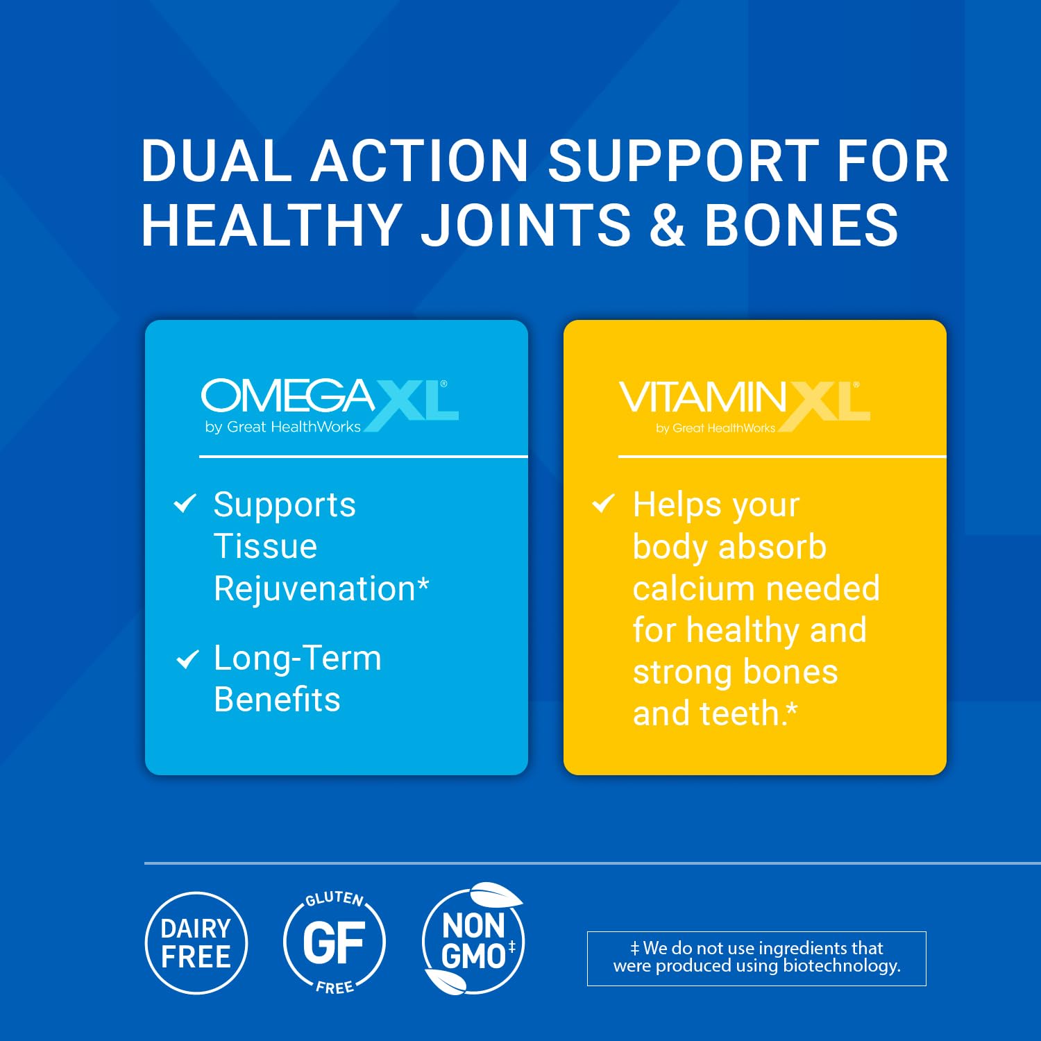 OmegaXL Joint Support Supplement - 60 Softgels & VitaminXL D3 High Potency Daily Vitamin D 5000 IU 125mcg Immune Support Supplement (30 Softgels) - 2 Pack OmegaXL Au supplements