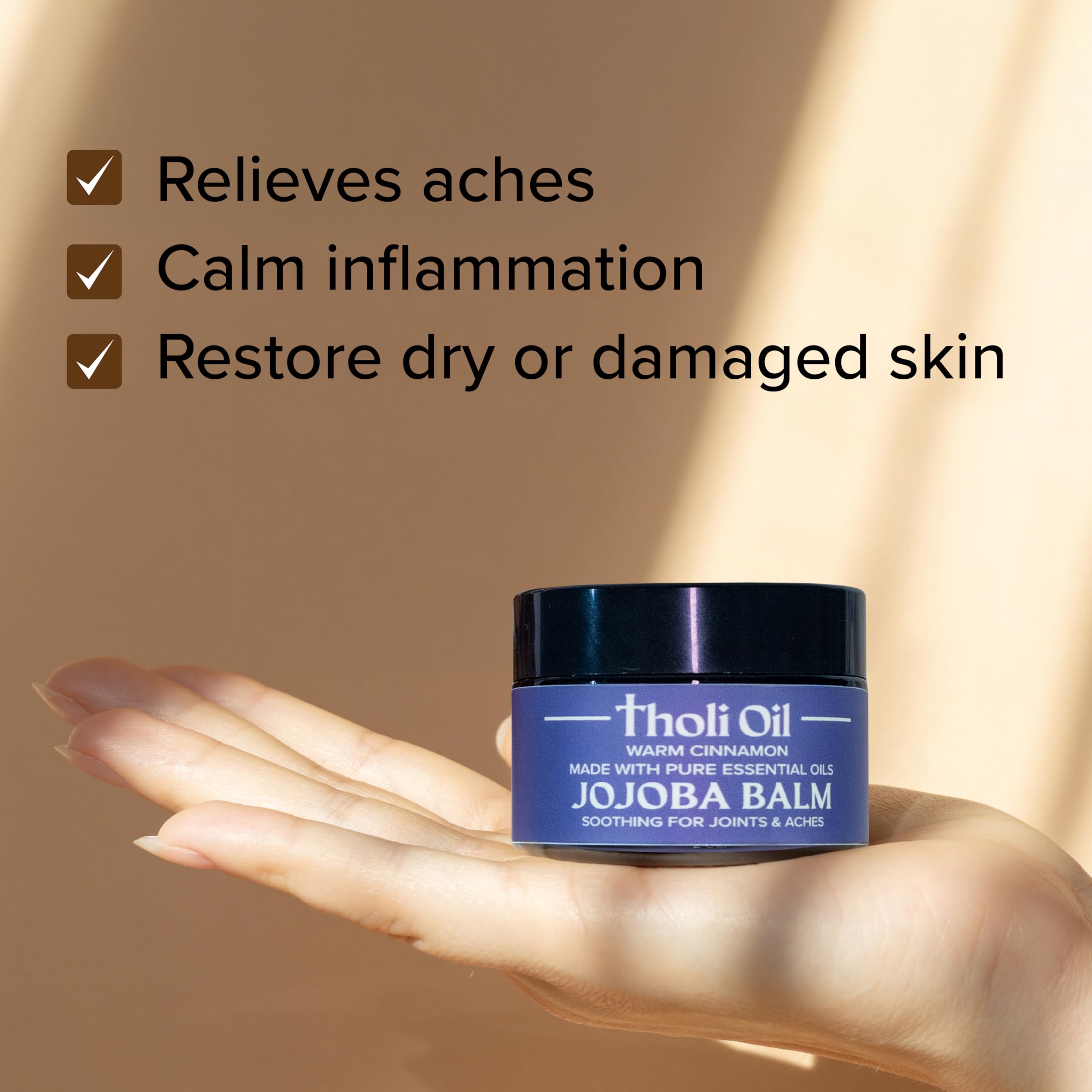 tHOli Plantar Fasciitis Relief Balm – Jojoba Cream with Cinnamon, Cassia, Spikenard & Hyssop – Soothes Heels, Supports Joints & Skin Repair (1oz) Tholi Oil Au supplements