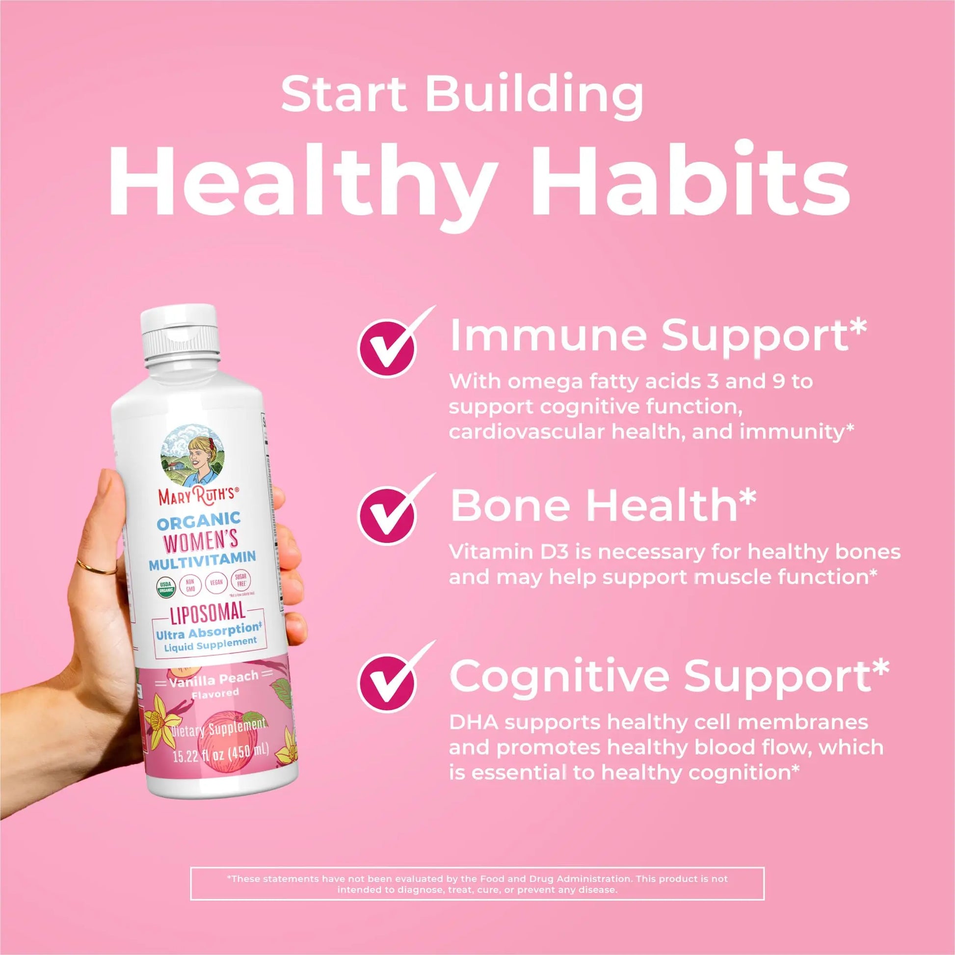 MaryRuth Organics USDA Organic Multivitamin for Women, Sugar Free Womens Multivitamin, Liquid Vitamins for Women, Immune Support Supplement, Ashwagandha, Methylfolate, Vegan, Non-GMO, 15.22 Fl Oz MARYRUTH'S Au supplements