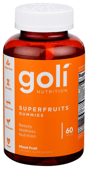 Goli Nutrition, Gummies Superfruits Mixed Fruit, 60 Count Goli Au supplements