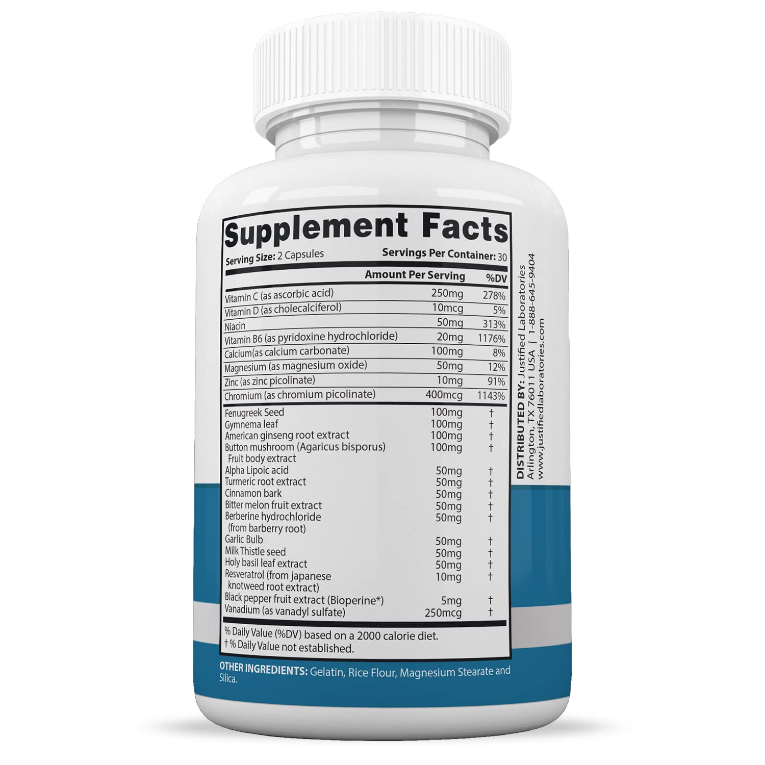 Justified Laboratories (5 Pack) Glucotrust Max 1295MG Formula Supplement Pills 300 cap Justified Laboratories Au supplements