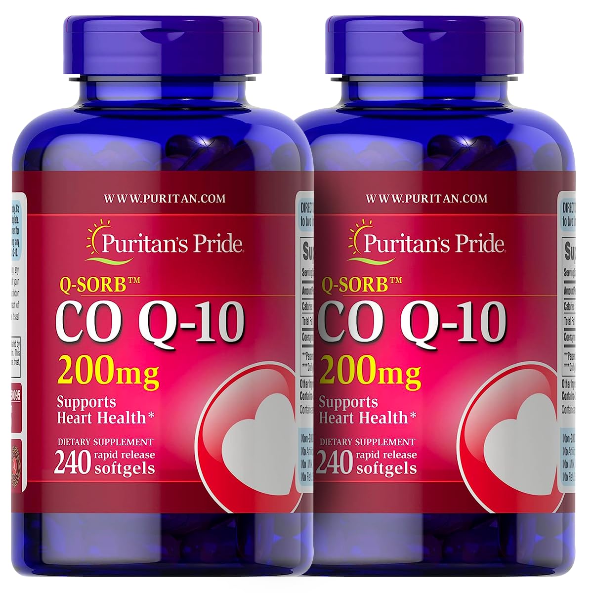 Puritan's Pride QSORB CoQ10 200 mg, Supports Heart Health (2 Pack of 240 softgels) Puritan's Pride Au supplements