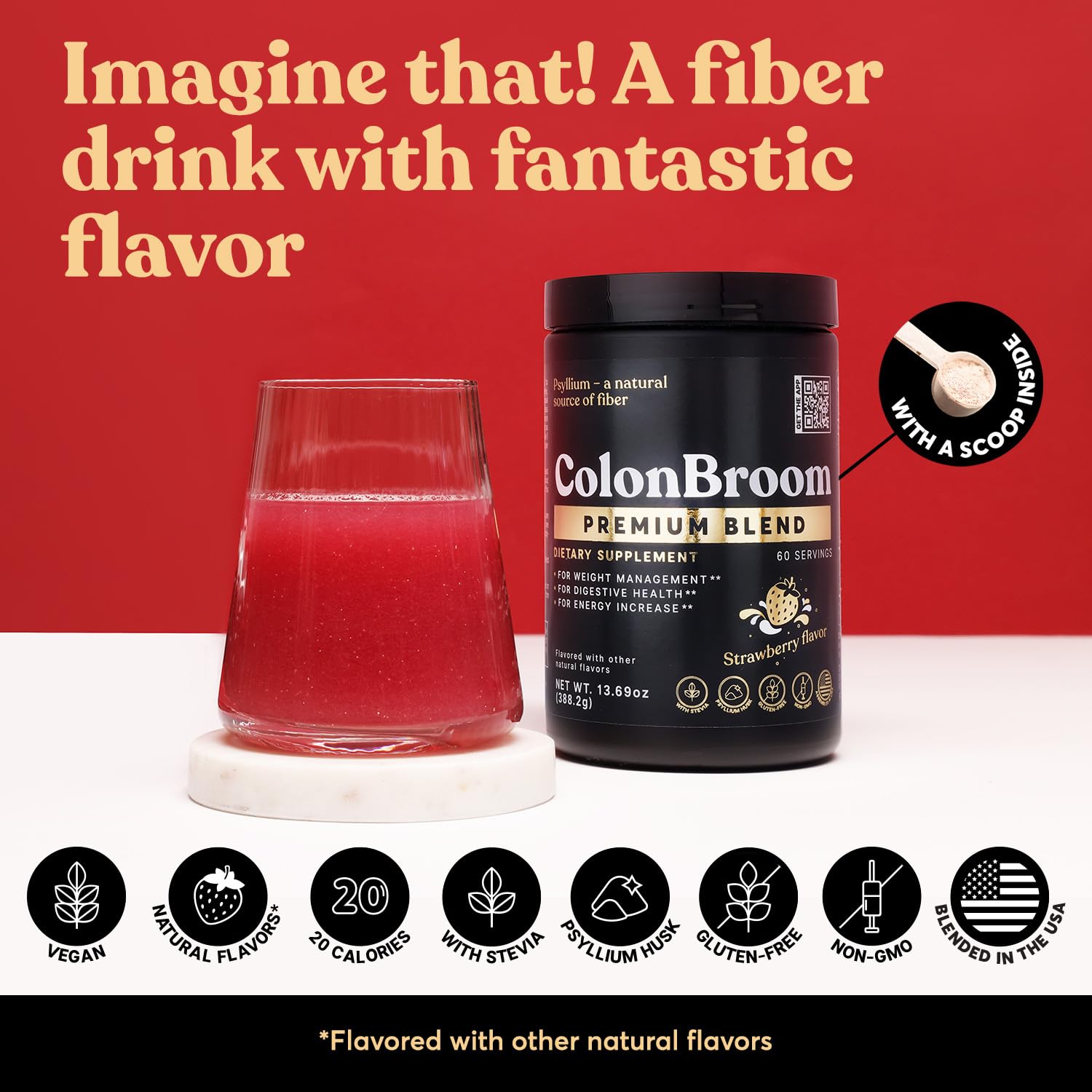 ColonBroom Premium Psyllium Husk Powder (Strawberry) - Colon Cleanse for Bloating ColonBroom Au supplements