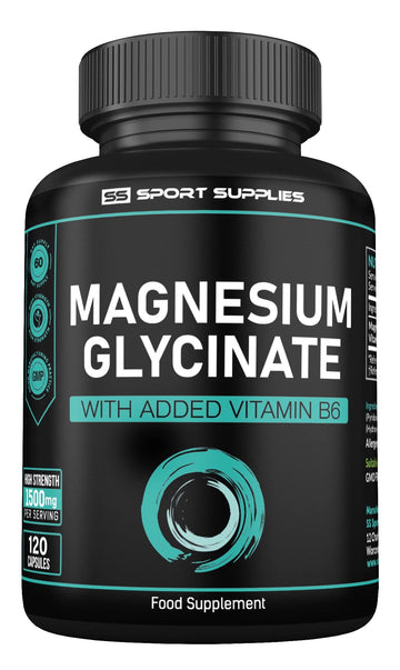 Magnesium Glycinate Supplements & Vitamin B6 - 120 High Strength Capsules SS Sport Supplies Au supplements
