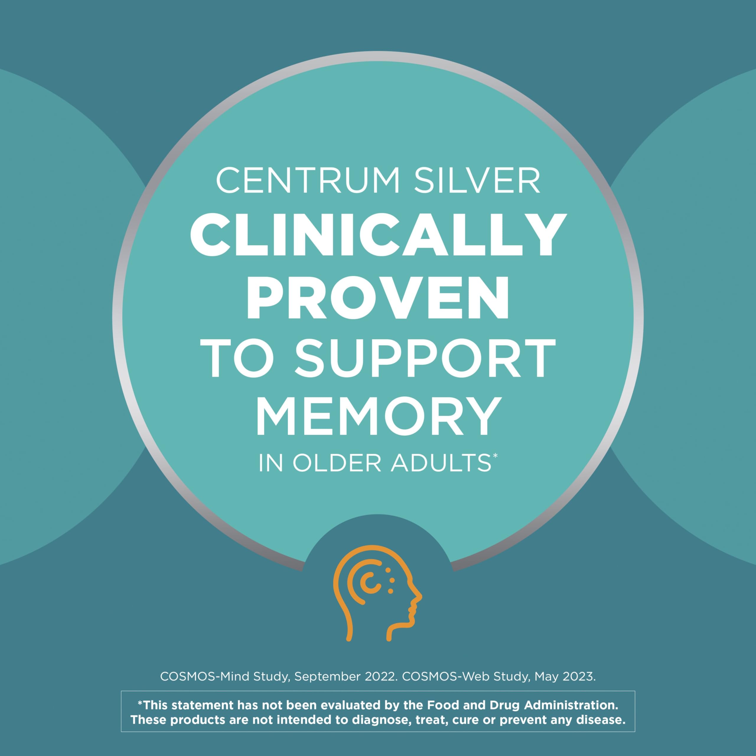 Centrum Silver Multivitamin for Adults 50 Plus, Multivitamin/Multimineral Supplement, Vitamin D3, B-Vitamins, Gluten Free Centrum Au supplements