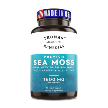 Thomas' all-natural Remedies Irish Sea Moss Capsules, Sea Moss with Bladderwrack & Burdock Root Organic for Gut Health, Digestion, Energy & Immune Support, 120 Seamoss Pills Thomas' all-natural Remedies Au supplements
