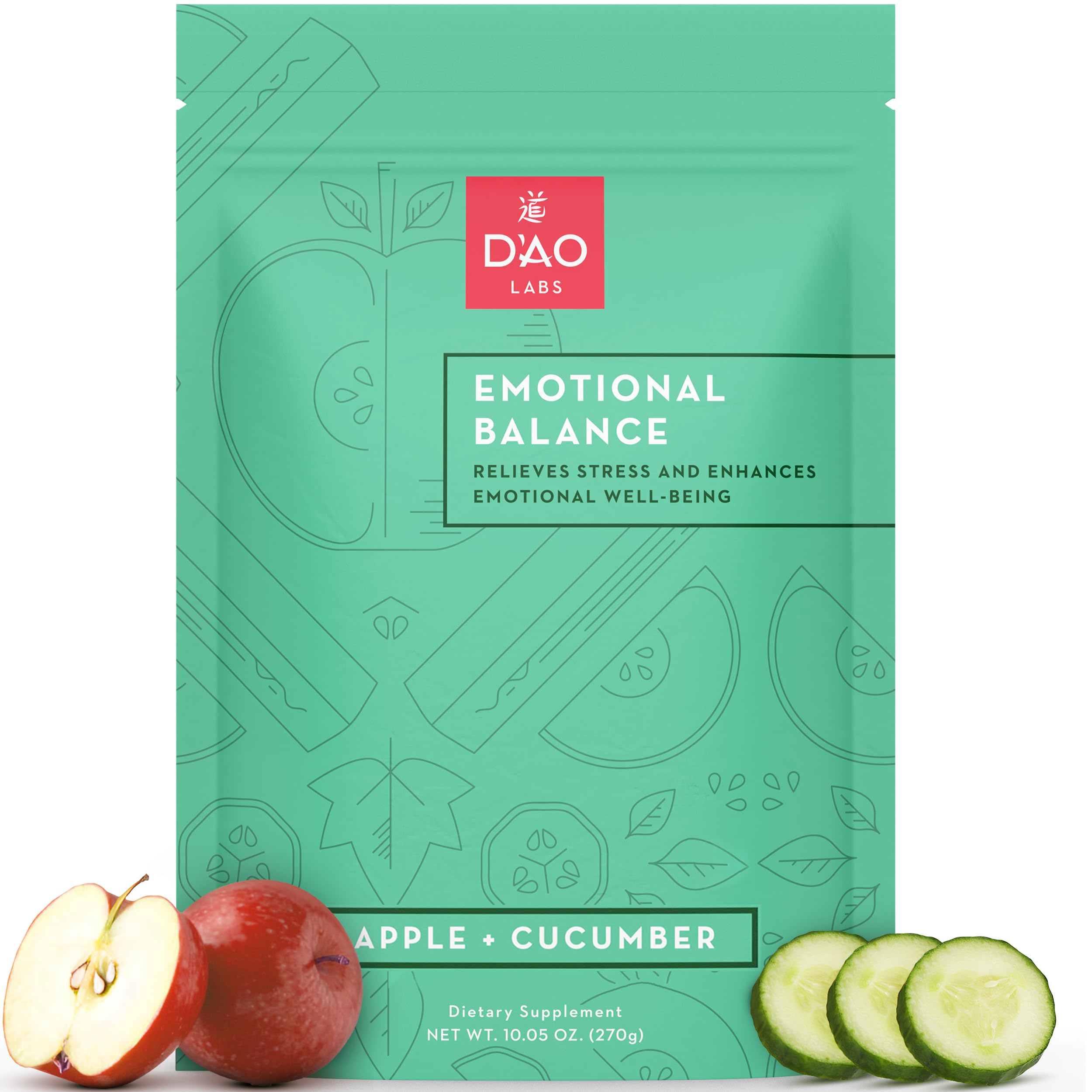 D'AO Labs Emotional Balance - Emotional Balance Powder - Calm & Stress Relief - Effervescent Powder with Apple-Cucumber Flavor - Xiao Yao San Traditional Chinese Herbal - 30 Individual Servings DAO Labs Au supplements