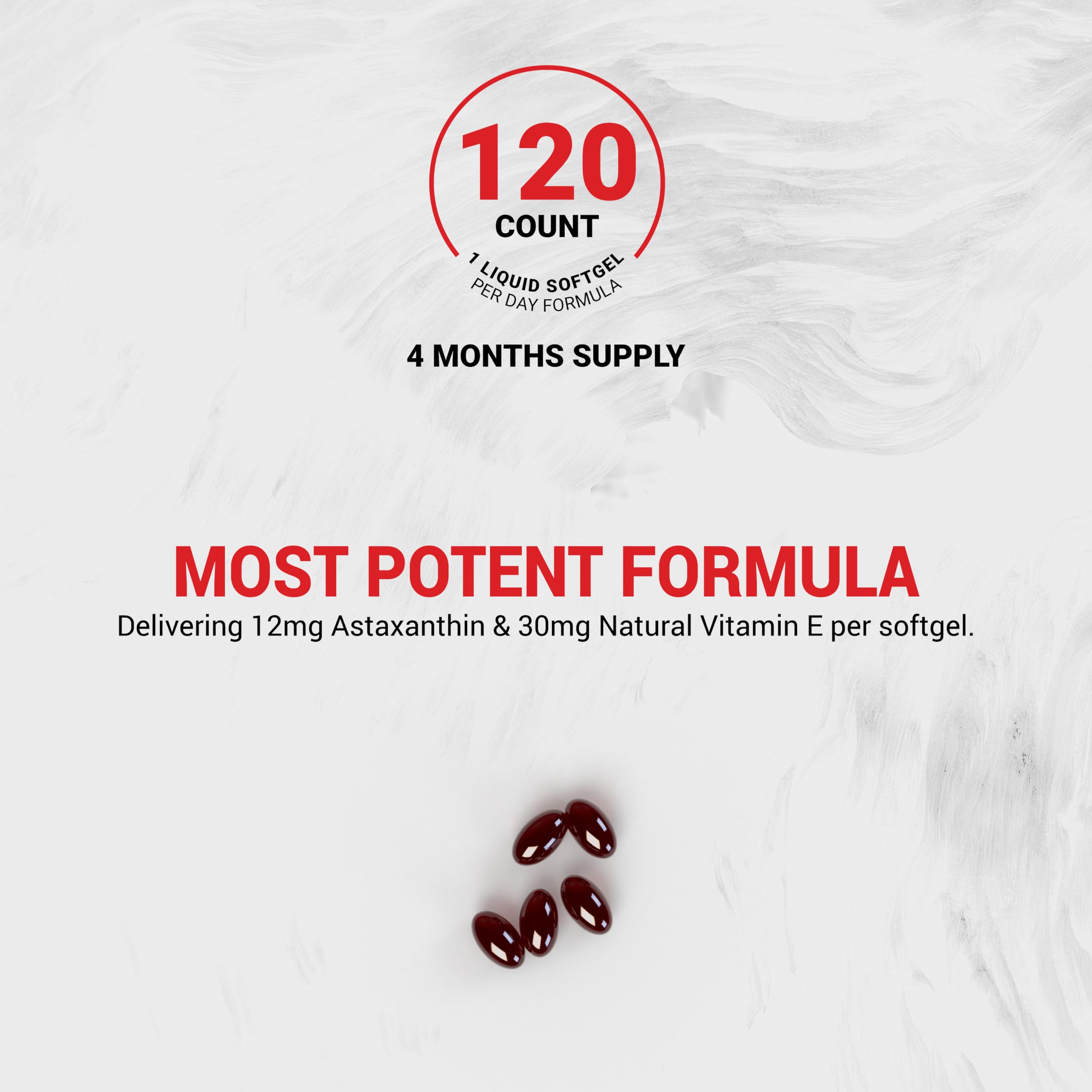 Naturalis New Zealand Astaxanthin (12mg) | Enhanced with Natural Vitamin E | Non-GMO, Soy & Gluten Free | 120 Softgels (4 Month Supply) Naturalis Au supplements