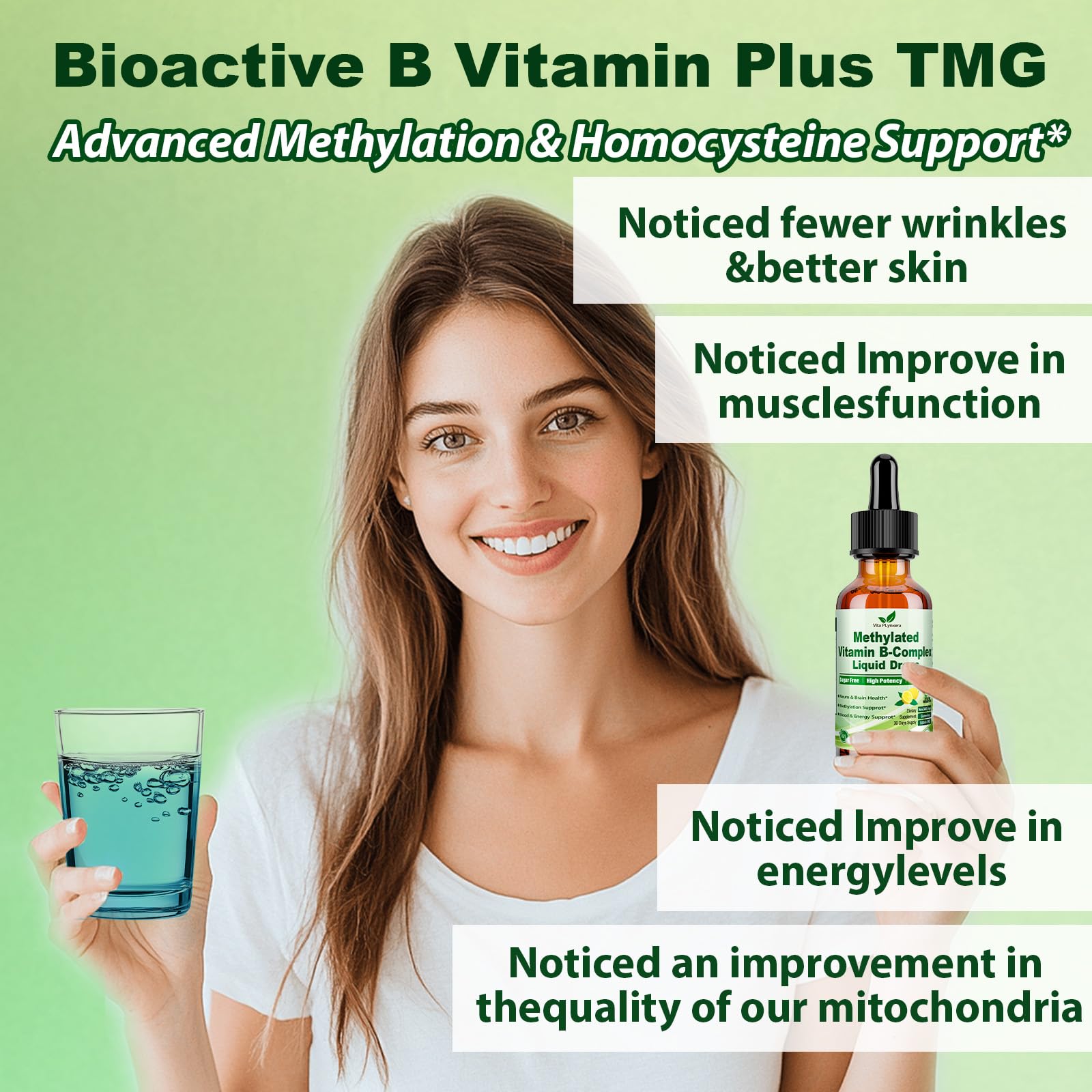 Methylated B Complex Liquid Drop Complete 9-in-1 Methyl B Vitamins w. B12 Methylfolate Inositol Choline TMG Vitamin C E, Super B-Complex Methylated for MTHFR Support, Energy Mood Nerve & Brain Health1 Vita PLynxera Au supplements