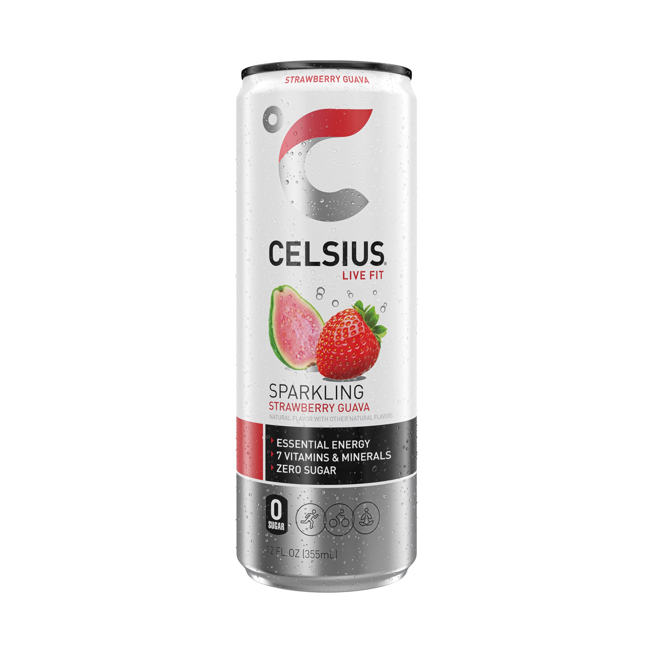 CELSIUS Sparkling Strawberry Guava, Functional Essential Energy Drink 12 Fl Oz (Pack of 12) CELSIUS Au supplements