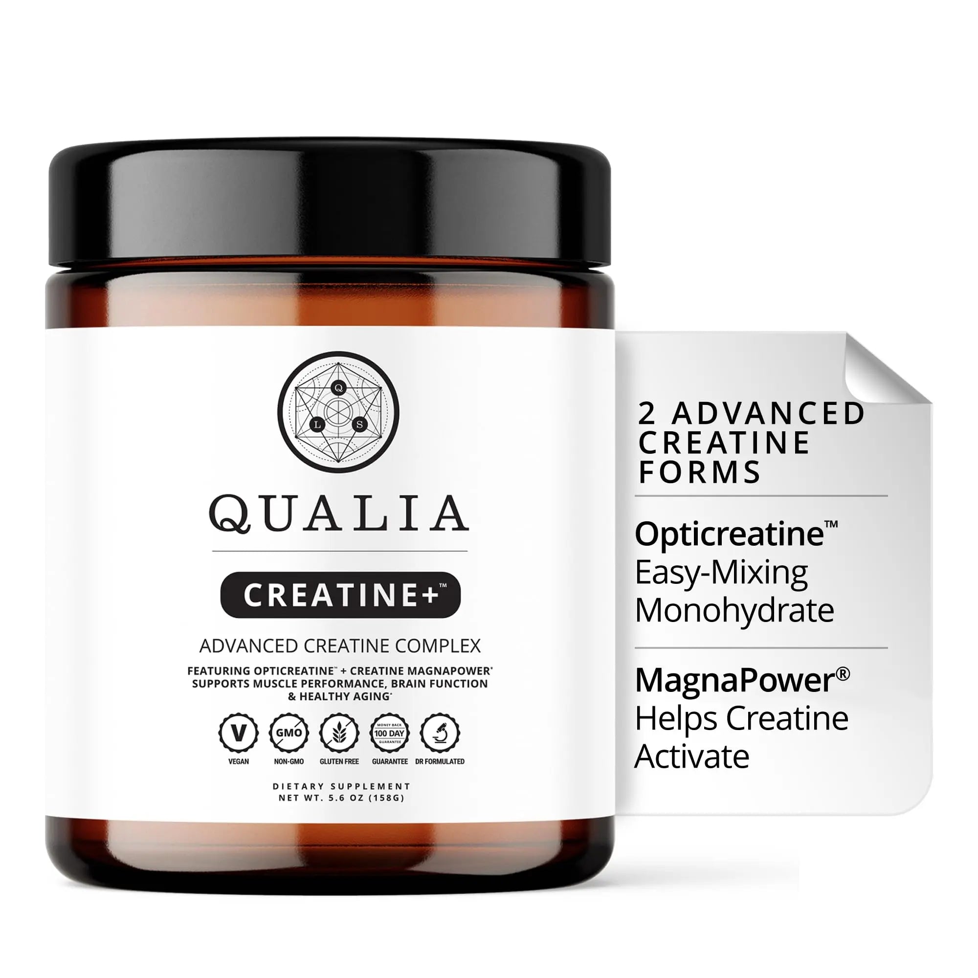 Qualia Creatine | Advanced Creatine Complex | 2 Sources + Magnesium | Optimized Absorption | Muscle Performance, Brain Function, & Healthy Aging (30 Servings) QUALIA LIFE SCIENCES Au supplements