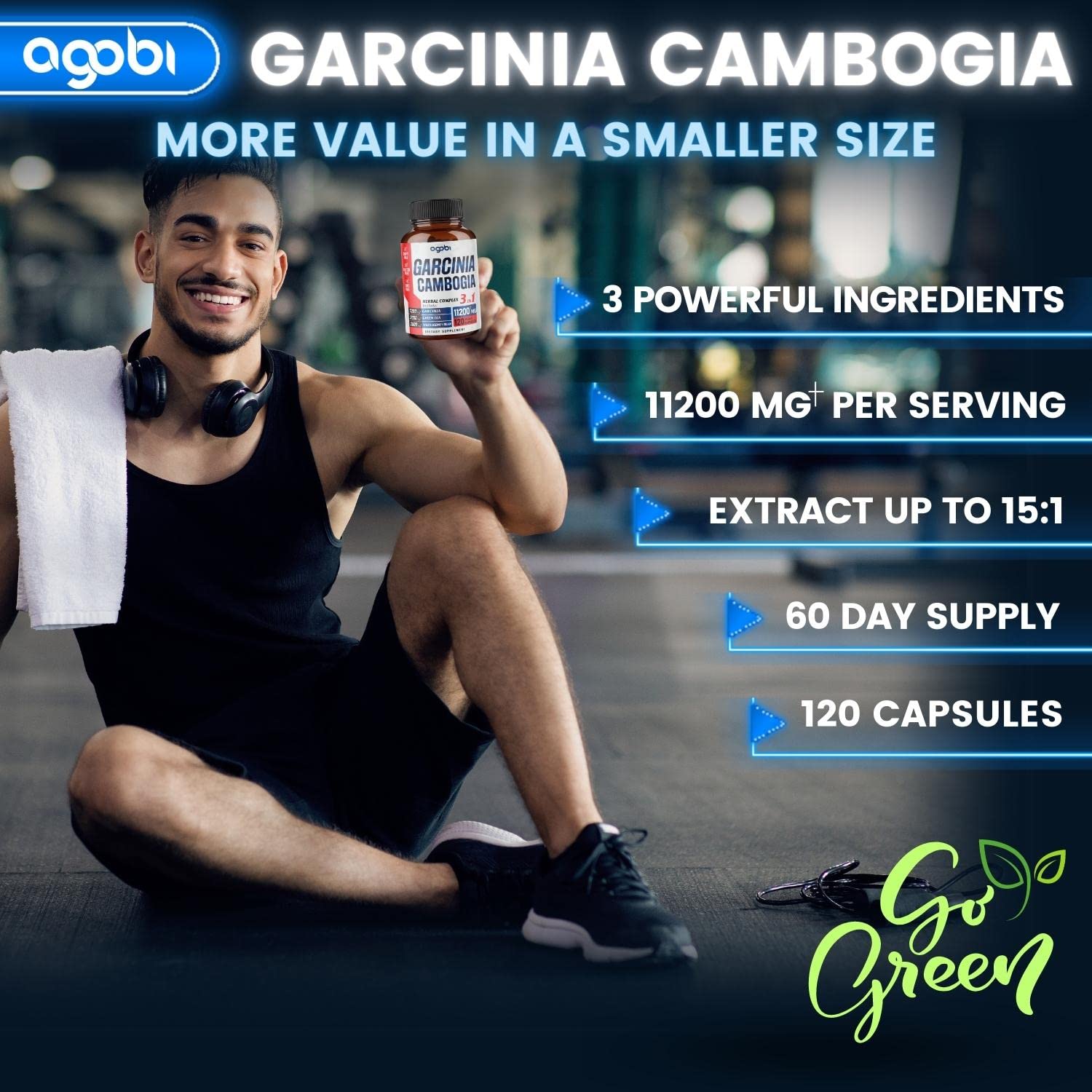 agobi 3in1 Garcinia Cambogia Extract Capsules - 11200mg Herbal Supplement for Body Health agobi Au supplements
