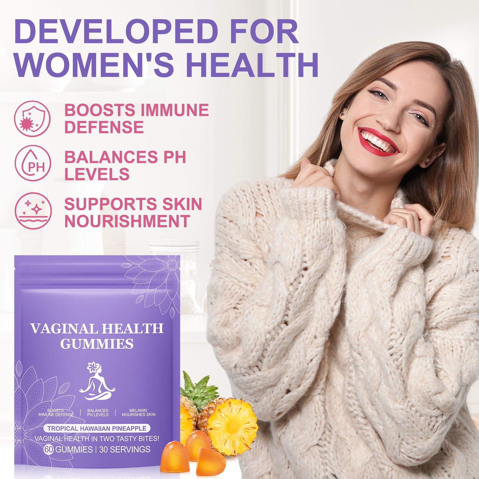 Vital Vaginal Probiotic Gummies for Women, 60PCS Feminine Balance Gummies, PH Balance,Immune Support, Vegan, Gluten-Free, Vaginal Probiotics Supplement, 60 Count DCTTVHVD Au supplements