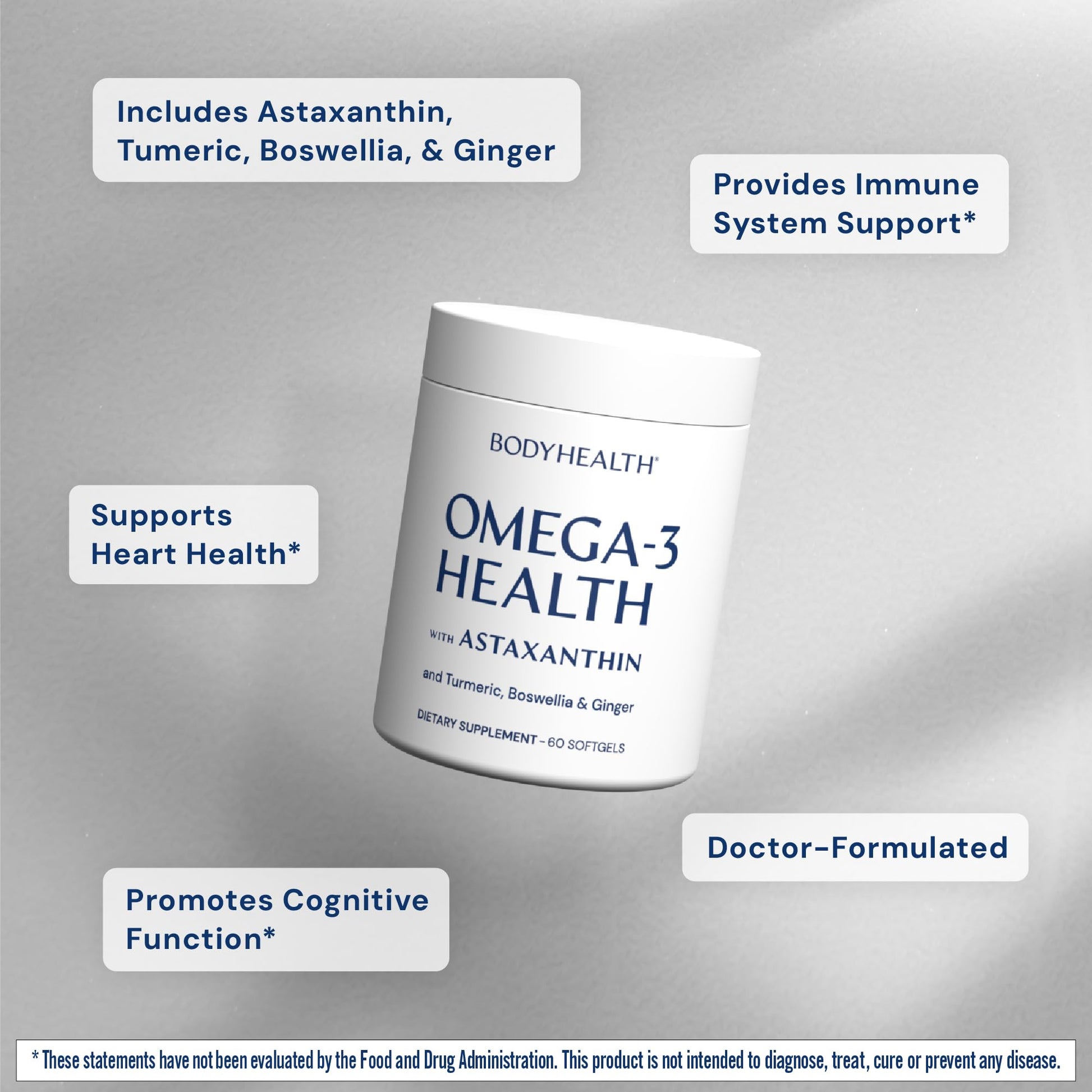 BodyHealth Omega 3 Health, Fish Oil Supplement for Women and Men, Heart and Brain Health, Fish Oil Pills, Fatty Acid Supplements, Omega 3 Vitamins - 60 Soft Gels BodyHealth Au supplements