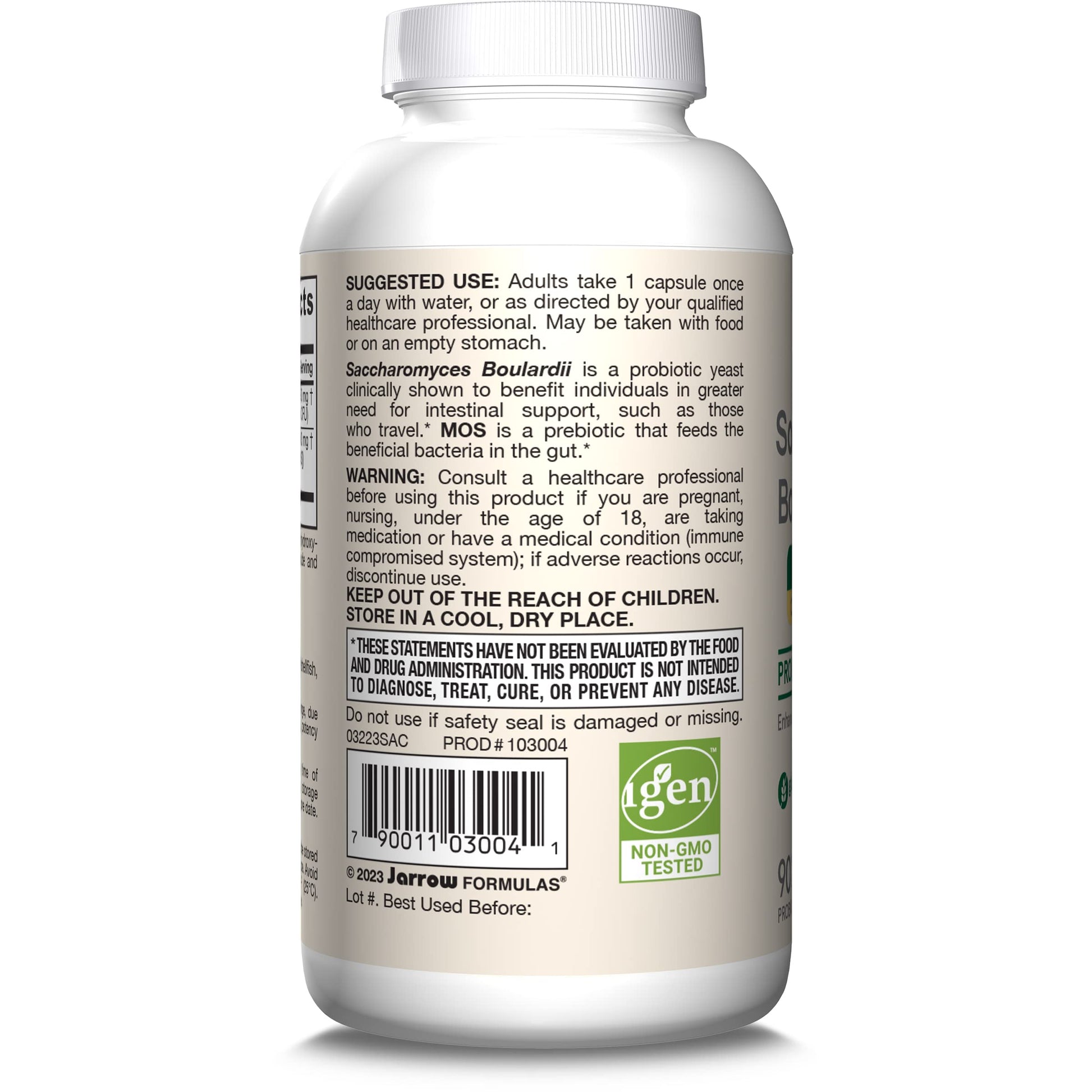 Jarrow Formulas Saccharomyces Boulardii + MOS Probiotics for Digestive Health and Intestinal Tract Support - 5 Billion CFU Per Serving - 90 Delayed Release Caps - Probiotic + Prebiotic - 90 Servings Jarrow Formulas Au supplements