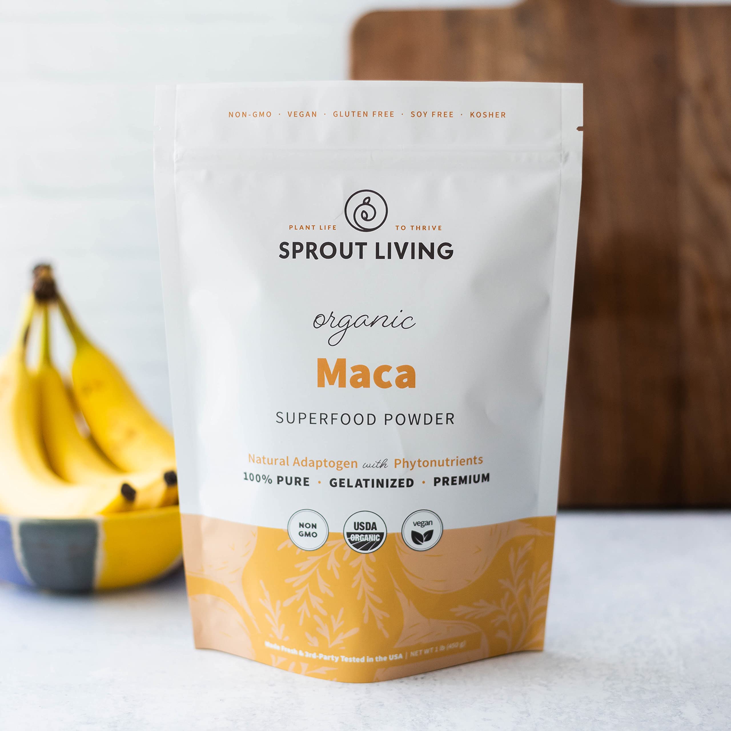 Sprout Living Organic Gelatinized Maca Root Powder, Superfood, Adaptogen, 1 lb Sprout Living Au supplements
