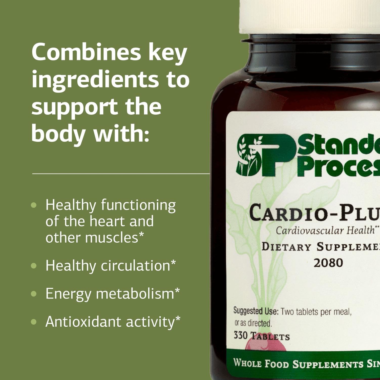 Standard Process Inc. Cardio-Plus - Antioxidant Support - Heart Health, Circulation & Blood Flow Supplement with Vitamin B6, Niacin & Riboflavin - Energy Metabolism Supplement - 330 Tablets Standard Process Inc. Au supplements