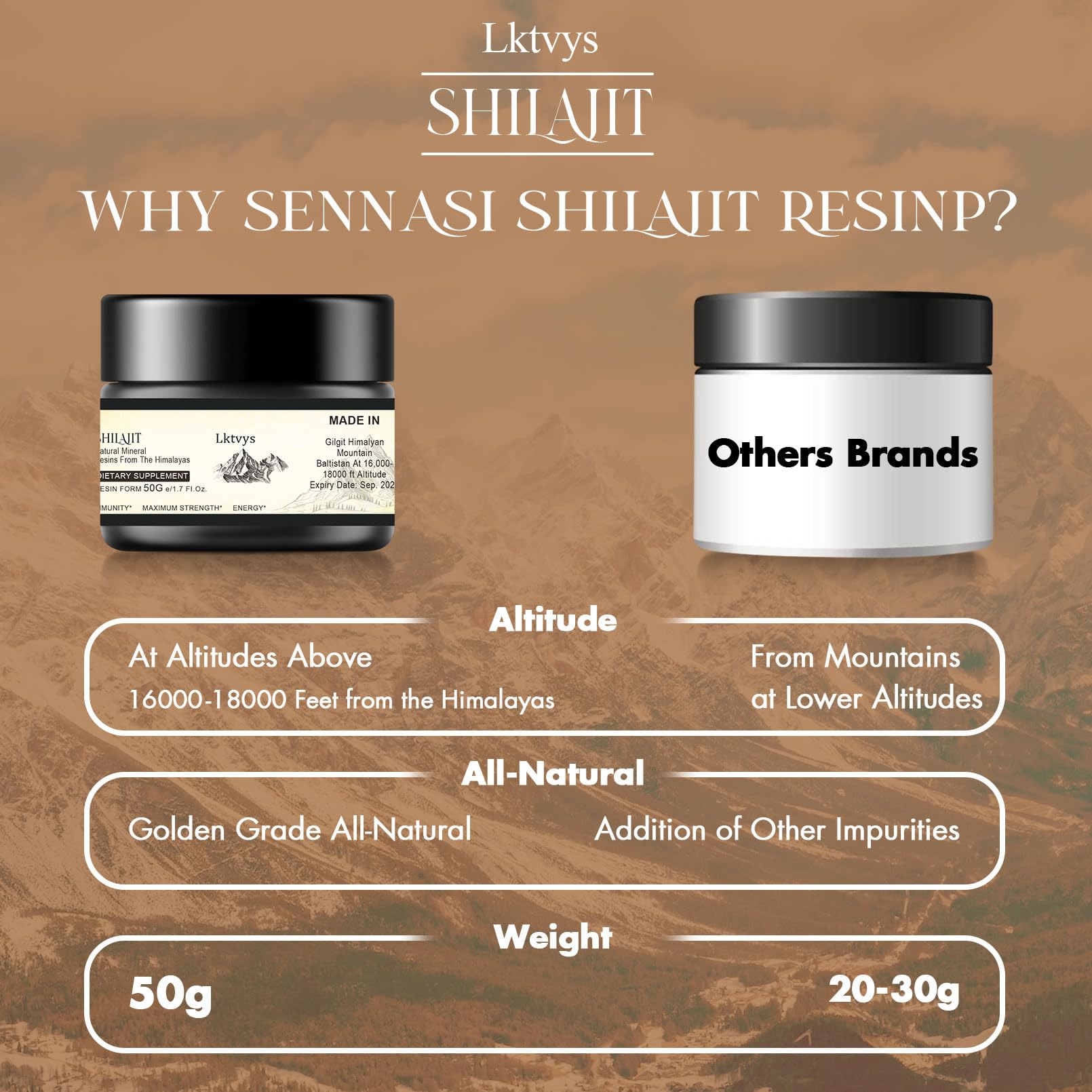 Shilajit Pure Himalayan Organic - Pure Original Shilajit, 50g(Large Volume), Enriched Lktvys Au supplements