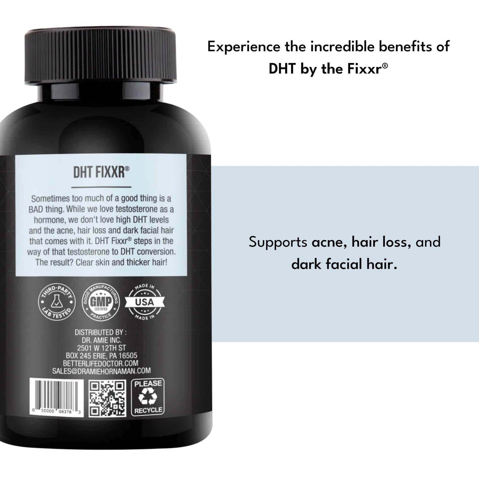 Fixxr DHT Support by Dr. Amie | with Saw Palmetto and Nettles | Acne and Hair Loss Support | 60 Capsules Fixxr Au supplements