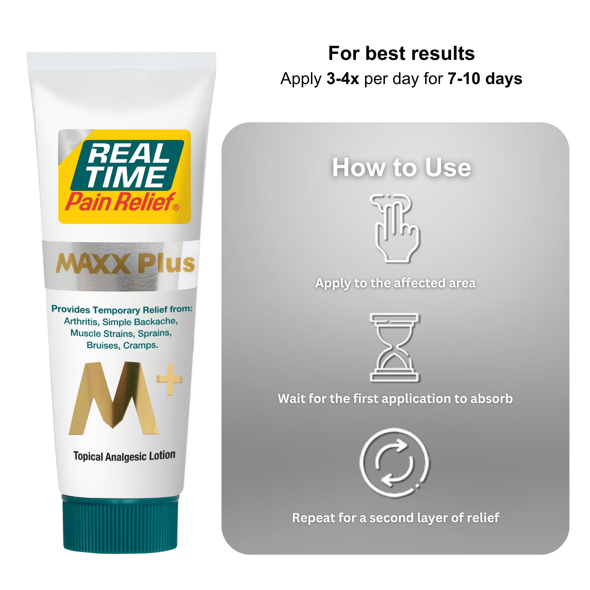Real Time Pain Relief MAXX Plus - 7oz Tube | Intensive Formula with 19 Natural Ingredients Including Hemp Oil | Fast-Acting Relief for Muscle Pain, Arthritis, Backaches, and More Real Time Pain Relief Au supplements