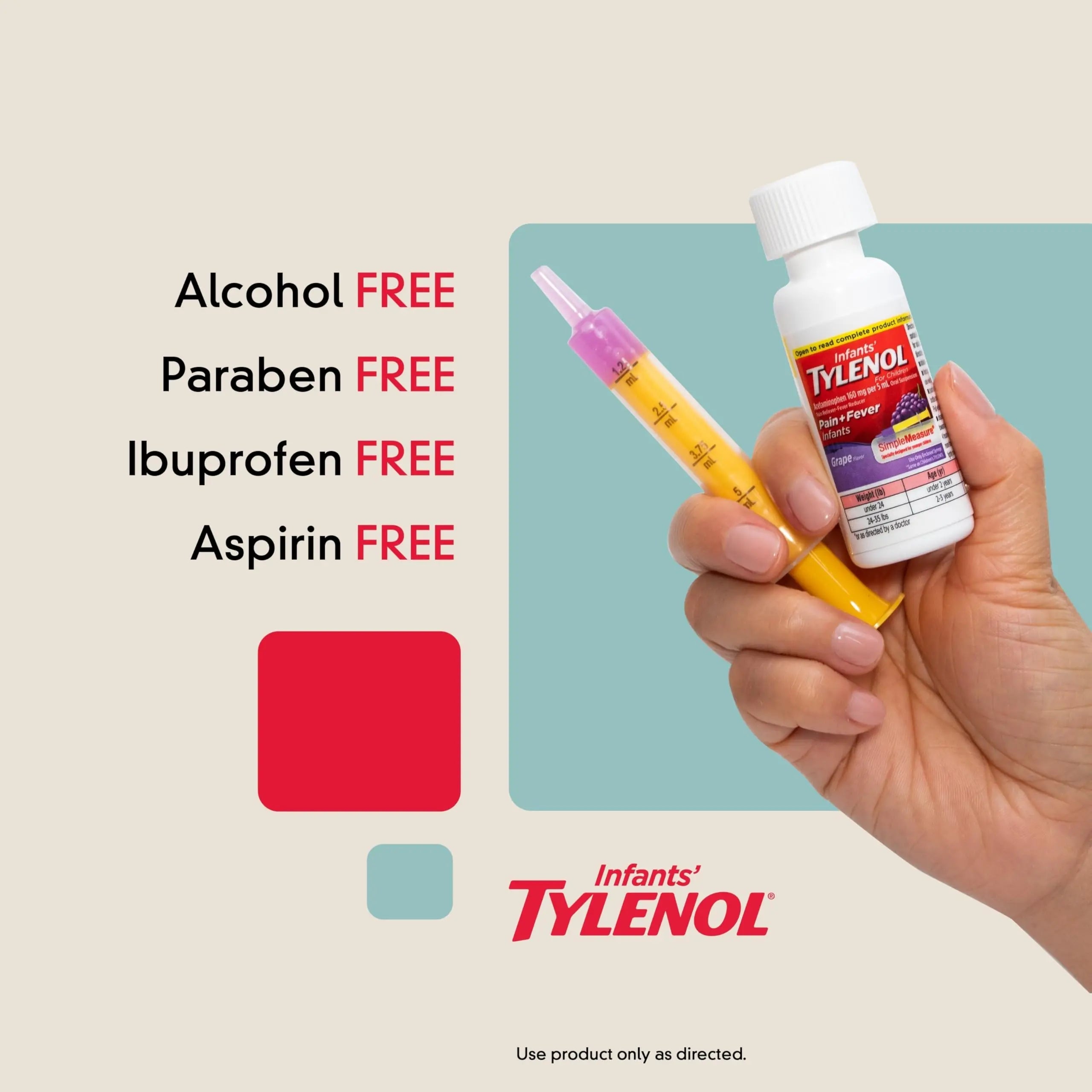 Infants' Tylenol Oral Suspension Liquid Medicine with Acetaminophen, Baby Fever Reducer & Pain Reliever for Minor Aches & Pains, Sore Throat, Headache & Toothache, Grape Flavor, 1 fl. oz Tylenol Au supplements
