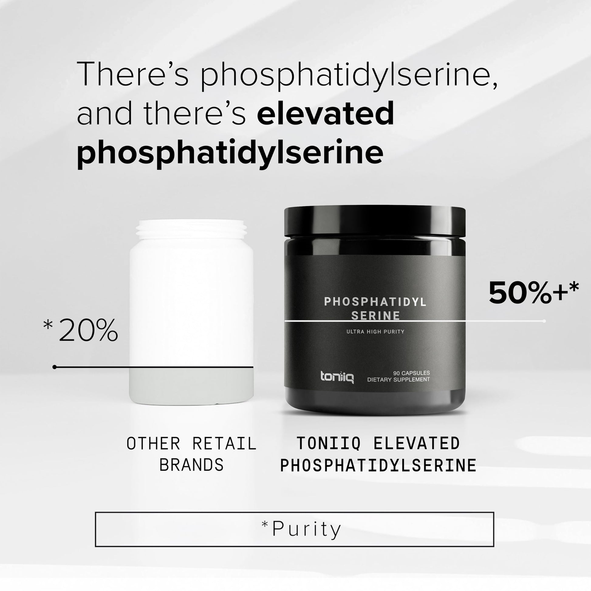 Toniiq Phosphatidylserine - 400mg Formula - World’s First 50% Purity - Highest Purity in The US - Soy Free Phosphatidylserine Supplement - 90 Veggie Capsules Toniiq Au supplements