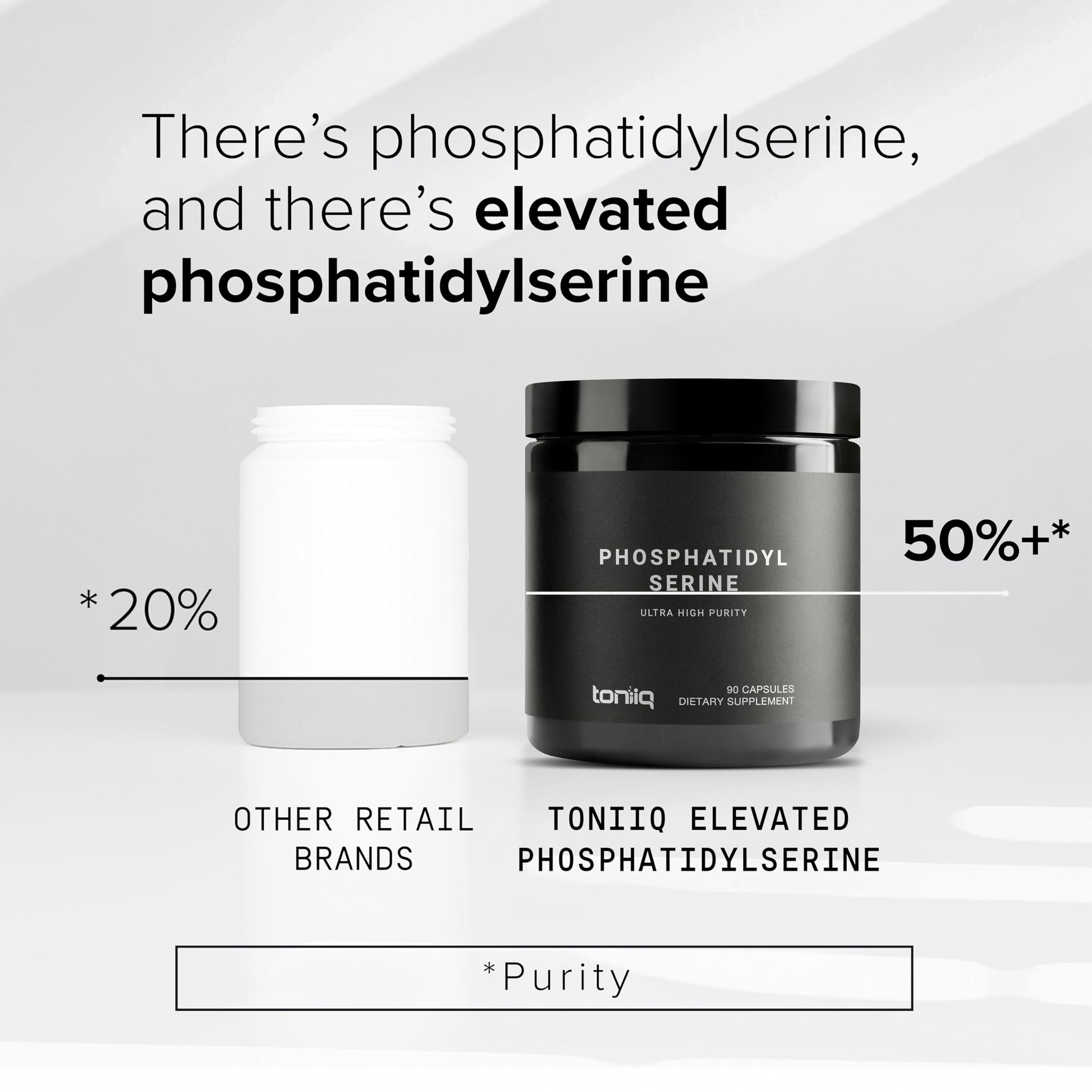 Toniiq Phosphatidylserine - 400mg Formula - World’s First 50% Purity - Highest Purity in The US - Soy Free Phosphatidylserine Supplement - 90 Veggie Capsules Toniiq Au supplements