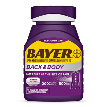 Bayer Extra Strength 500mg Aspirin Plus Caffeine for Powerful Pain Relief, 200 Coated Caplets Bayer Au supplements