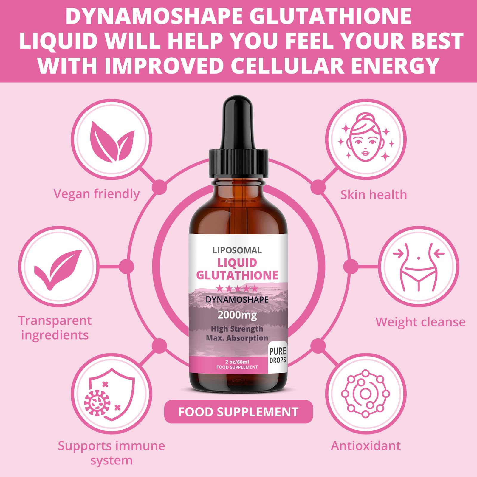 Liposomal Glutathione 2000mg with Vitamin C, Oral Glutathione Liquid, Antioxidant Supplement for Detox, Superior Absorption, Higher Dosage (Pack of 1) baanaas For Babies to Nanas Au supplements