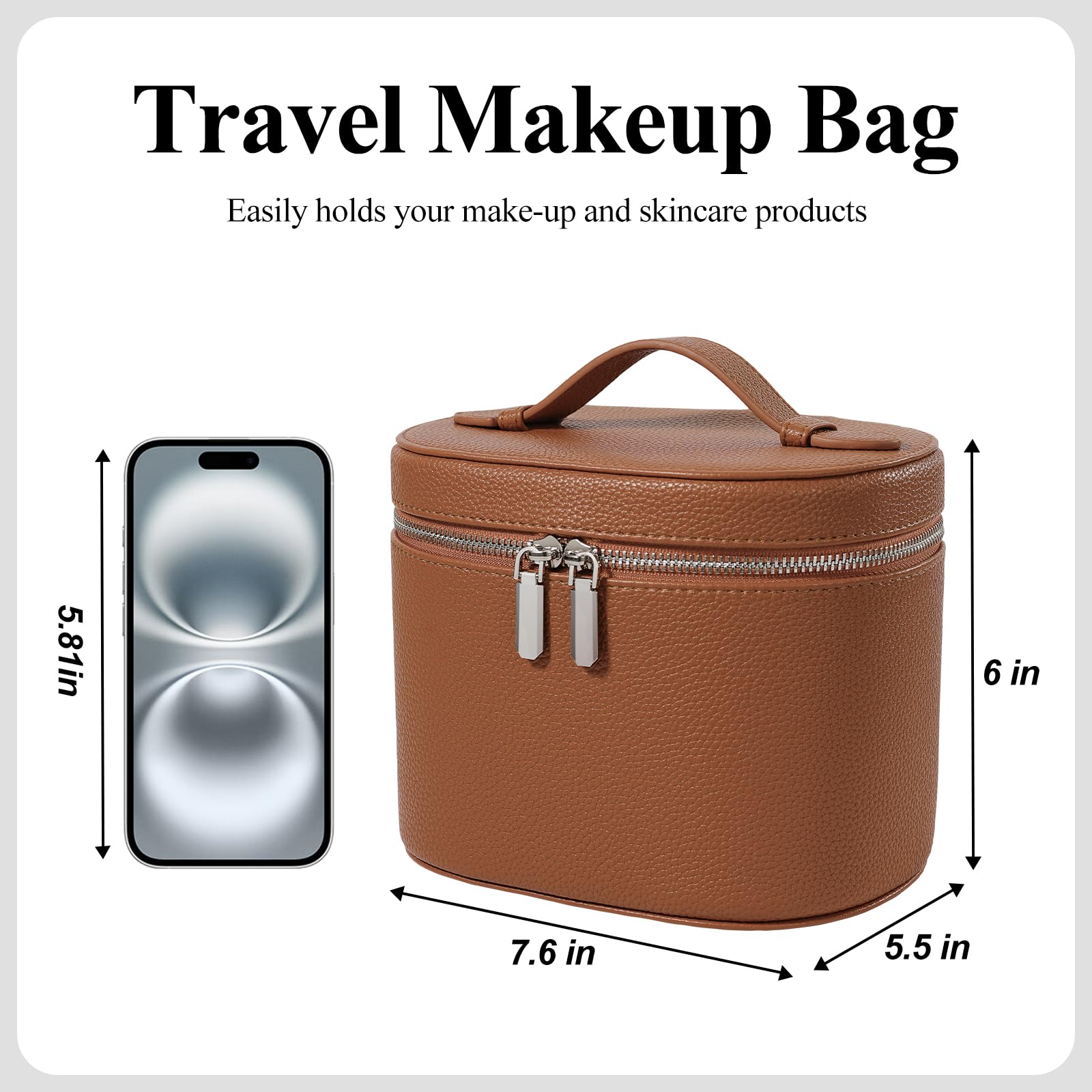 honitty Makeup Bag, Travel Make up Case with Compartments and Handle, Portable Cosmetic Organizer Bags,Toiletry Bag for Women honitty Au supplements