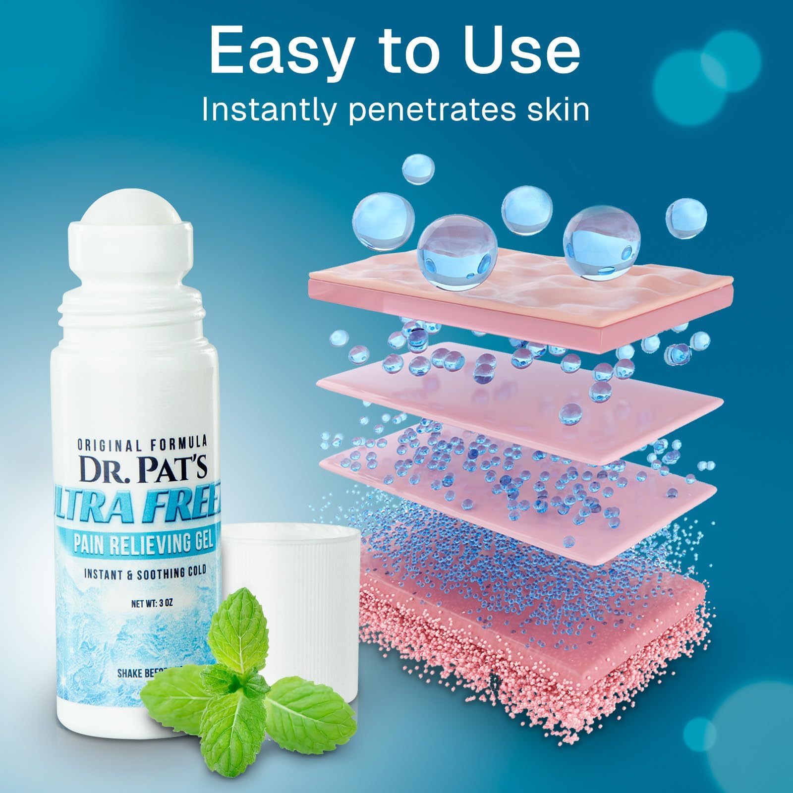 Ultra Freeze Roll-On Pain Relief Gel (3oz) - Joint & Muscle Therapy Rub for Arthritis, Neuropathy, Foot, and Joint - Cooling Topical Anti-Inflammatory (2 Pack) Ultra Freeze Au supplements
