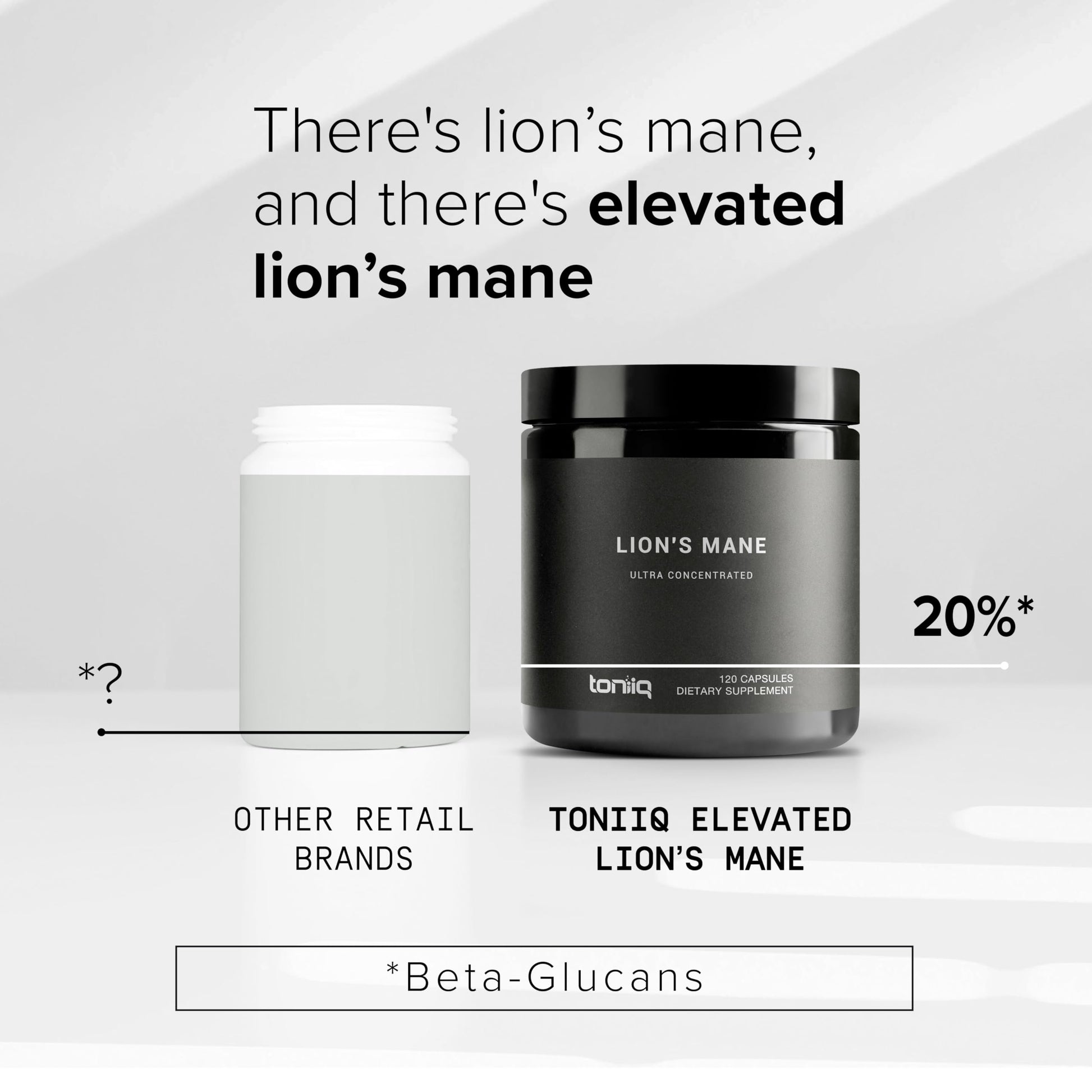 Toniiq Lion’s Mane - Ultra High Potency 10:1 Extract with 30% Polysaccharides - Highly Concentrated & Bioactive - Third-Party Lab Tested - 120 Capsules Toniiq Au supplements