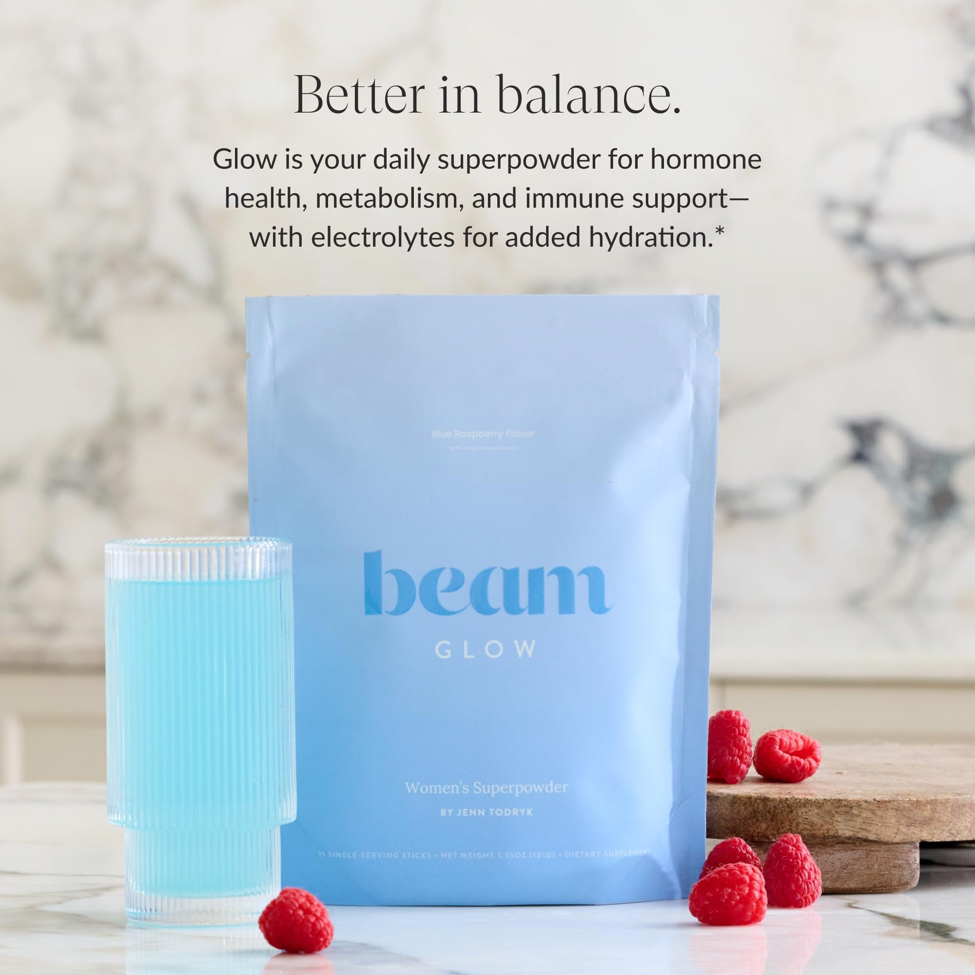Beam Glow & Kids Wellness Bundle, Hormone Support for Women with Inositol & Ashwagandha, Superfood Powder with Fruits & Veggies for Kids' Growth & Immune Health Beam Au supplements